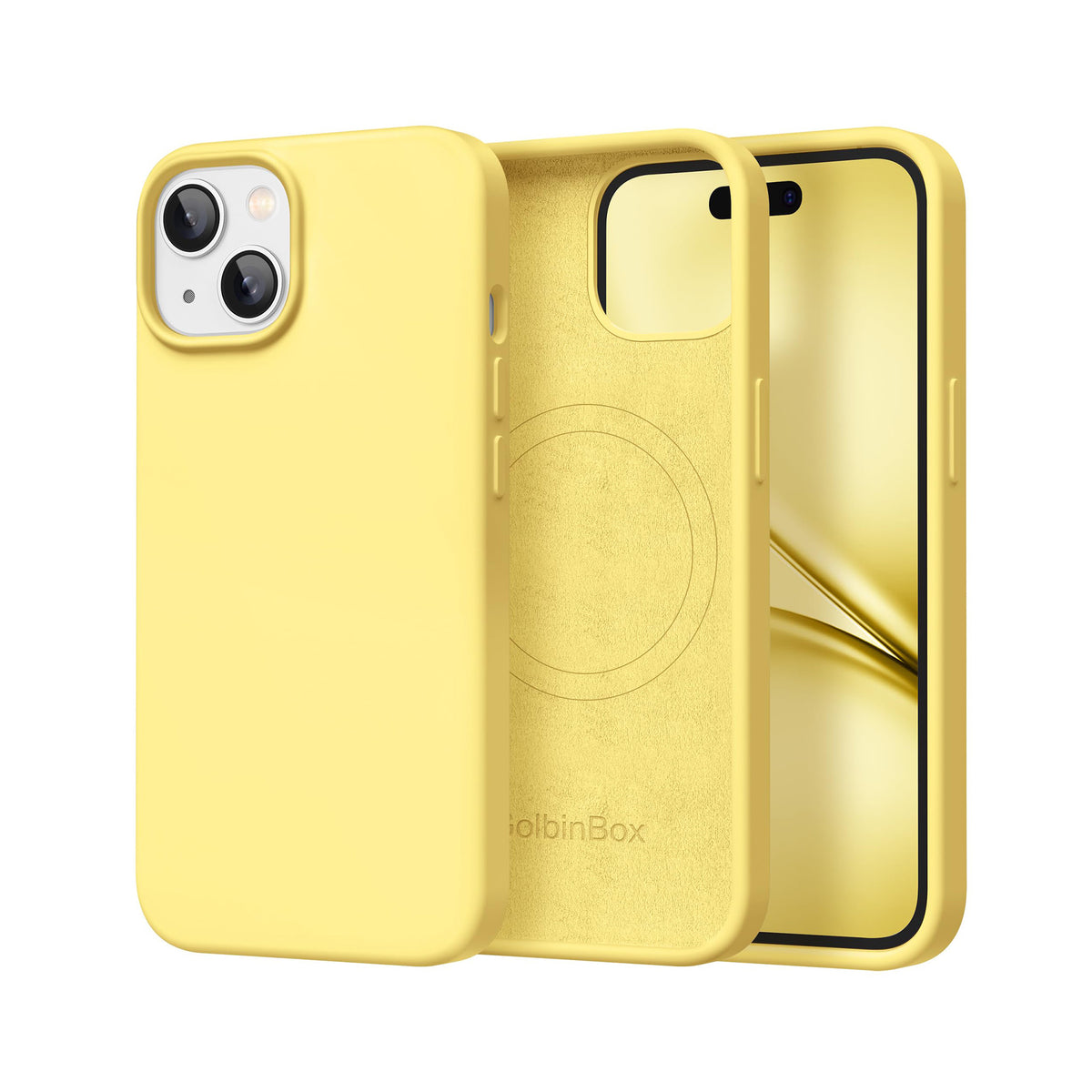 GolbinBox Magnetic for iPhone 15 Case, Silicone Cover, Dark Blue