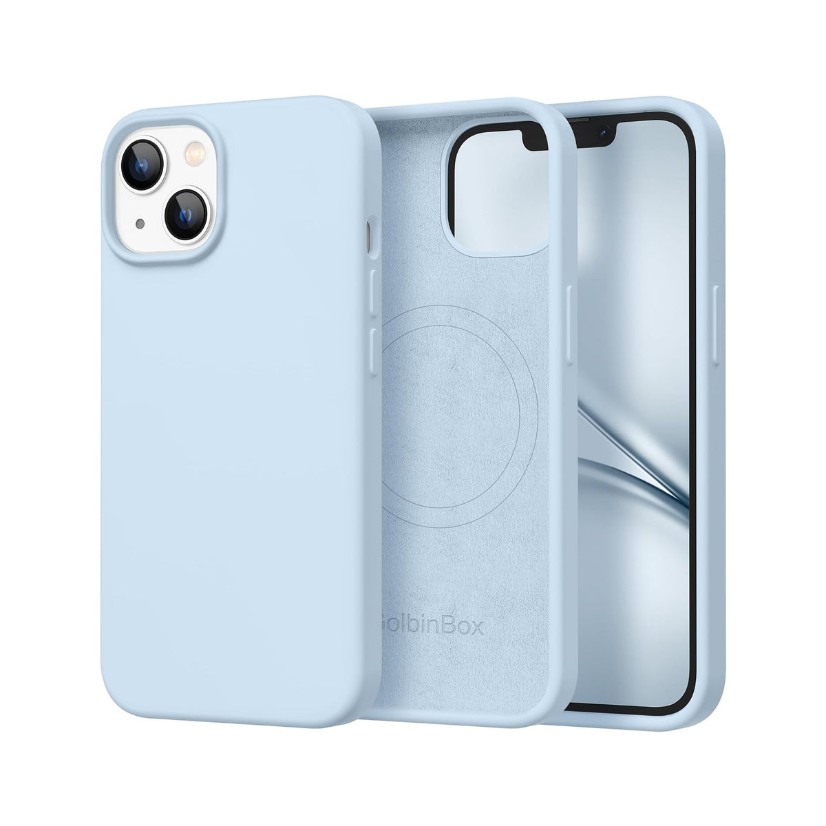 GolbinBox Magnetic for iPhone 15 Case, Silicone Cover, Blue