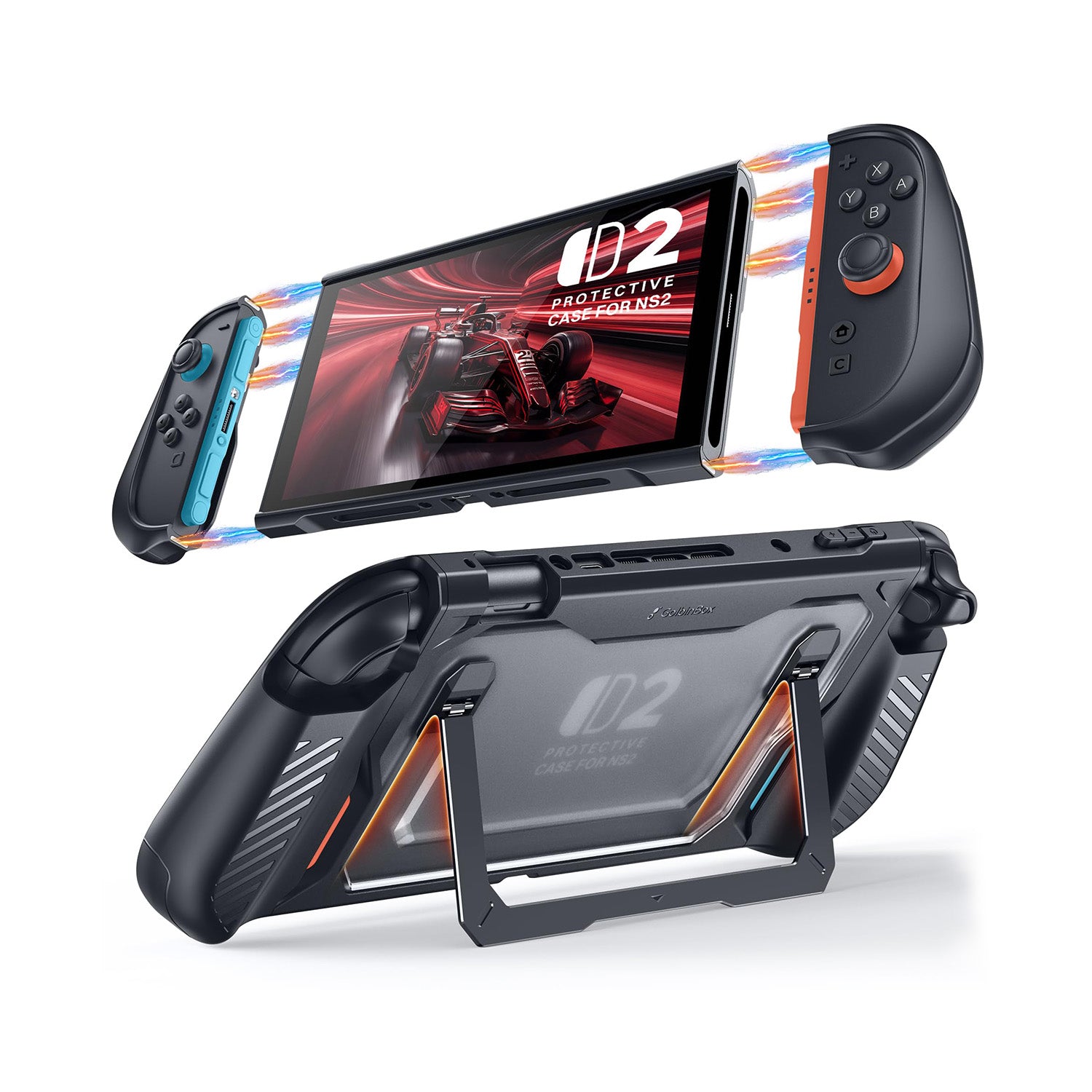 GolbinBox Hard Shell Case for Nintendo Switch 2 with Kickstand, Black