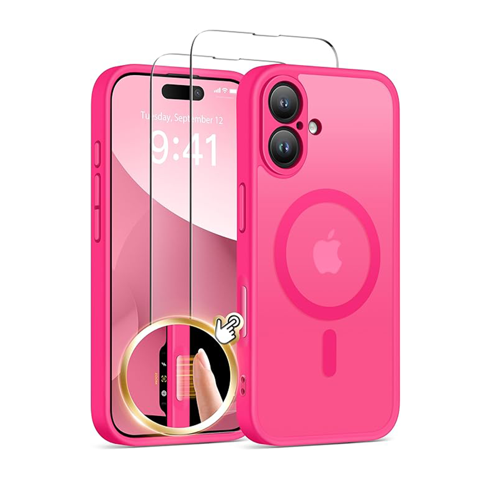 Magnetic for iPhone 16 Plus Case with Camera Control Capture Button,Compatible with MagSafe