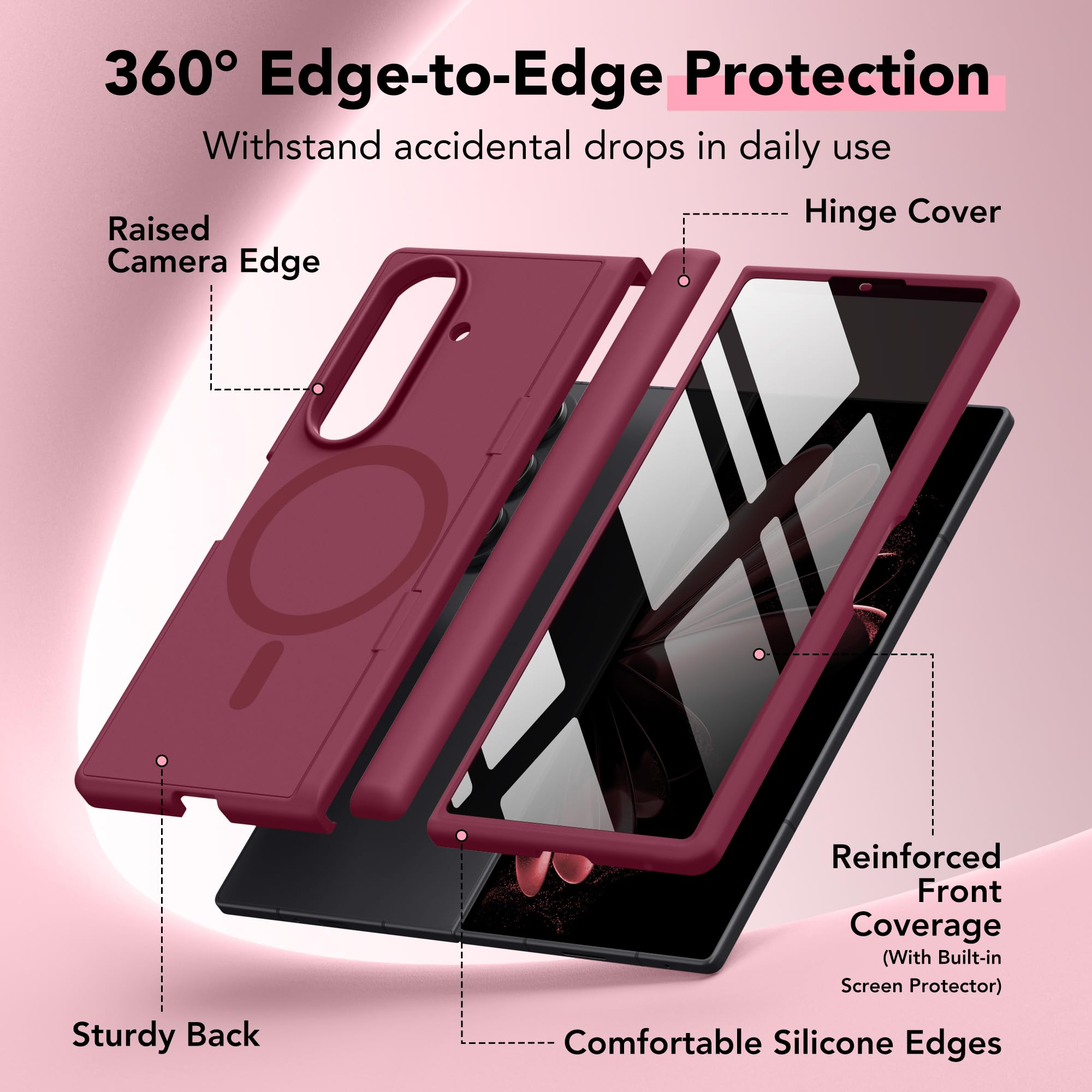 Samsung Galaxy Z Fold 7 Case with Privacy Screen Protector