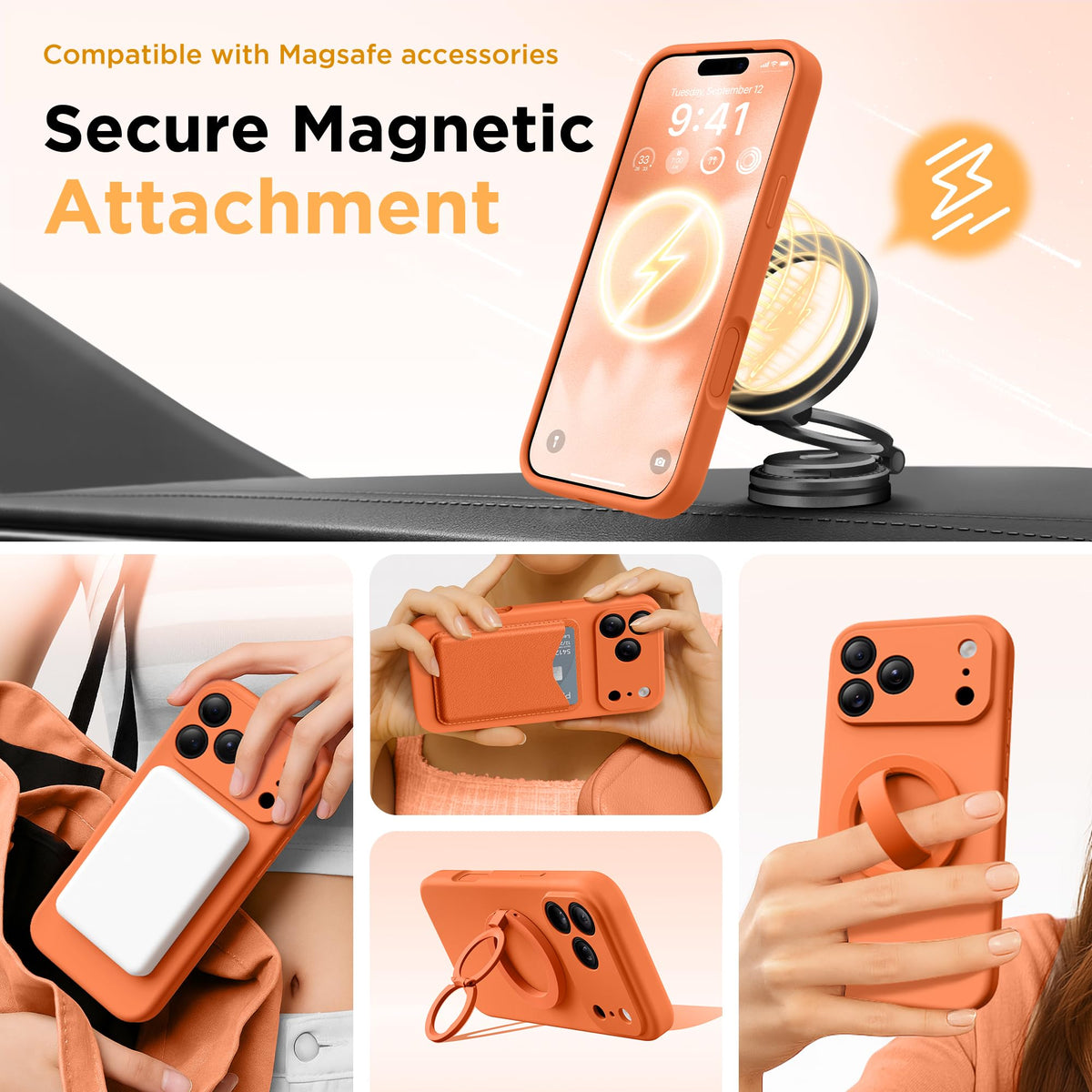 GolbinBox Magnetic for iPhone 18 Pro Case, Dusty Orange