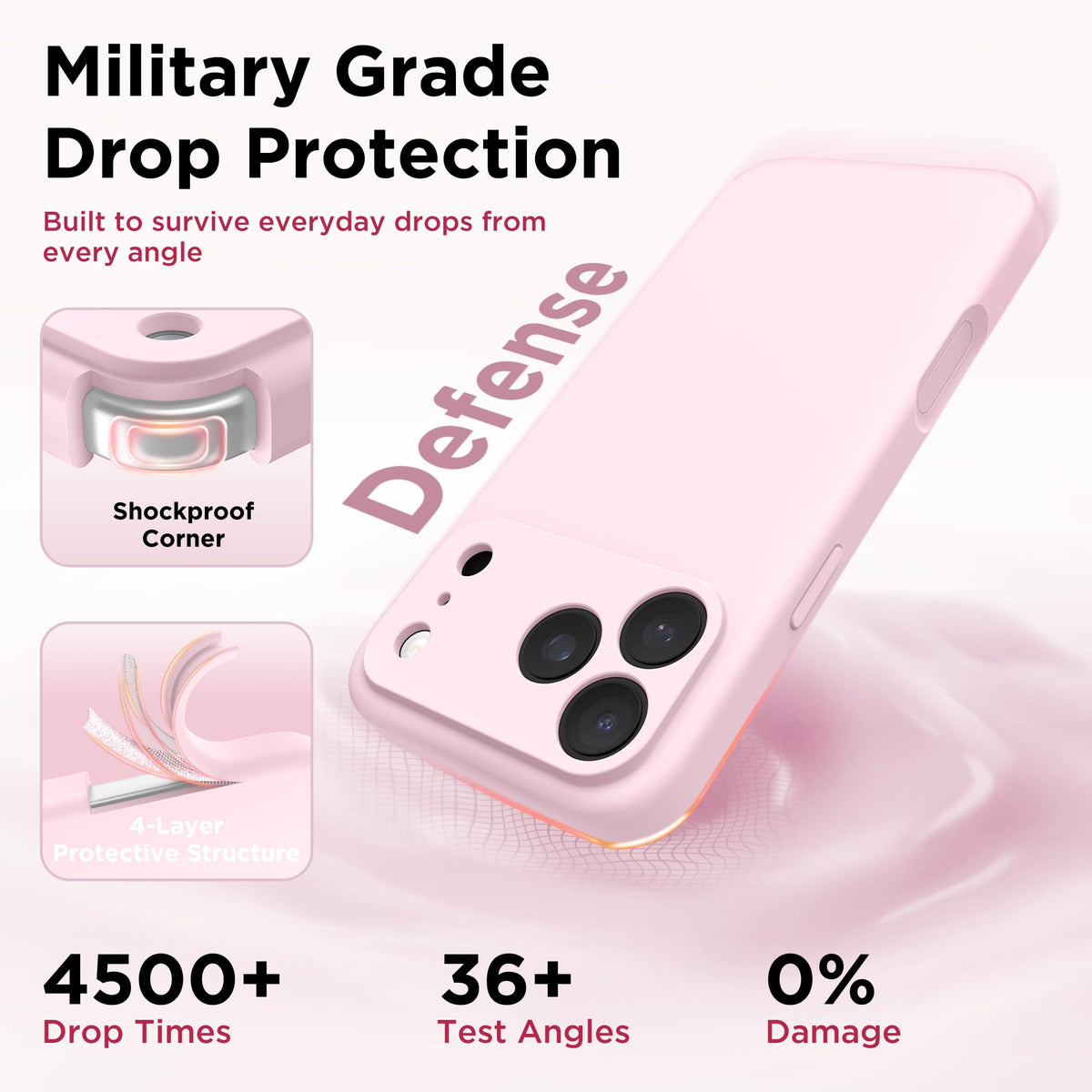 iPhone 17 Pro Max Case, Chalk Pink