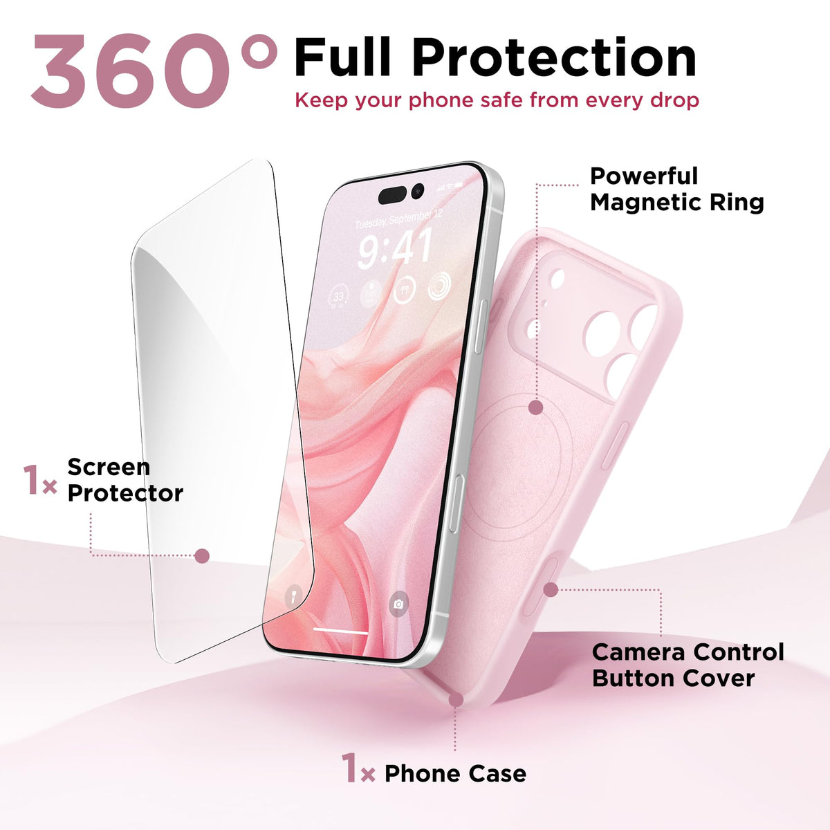 iPhone 17 Pro Max Case, Chalk Pink