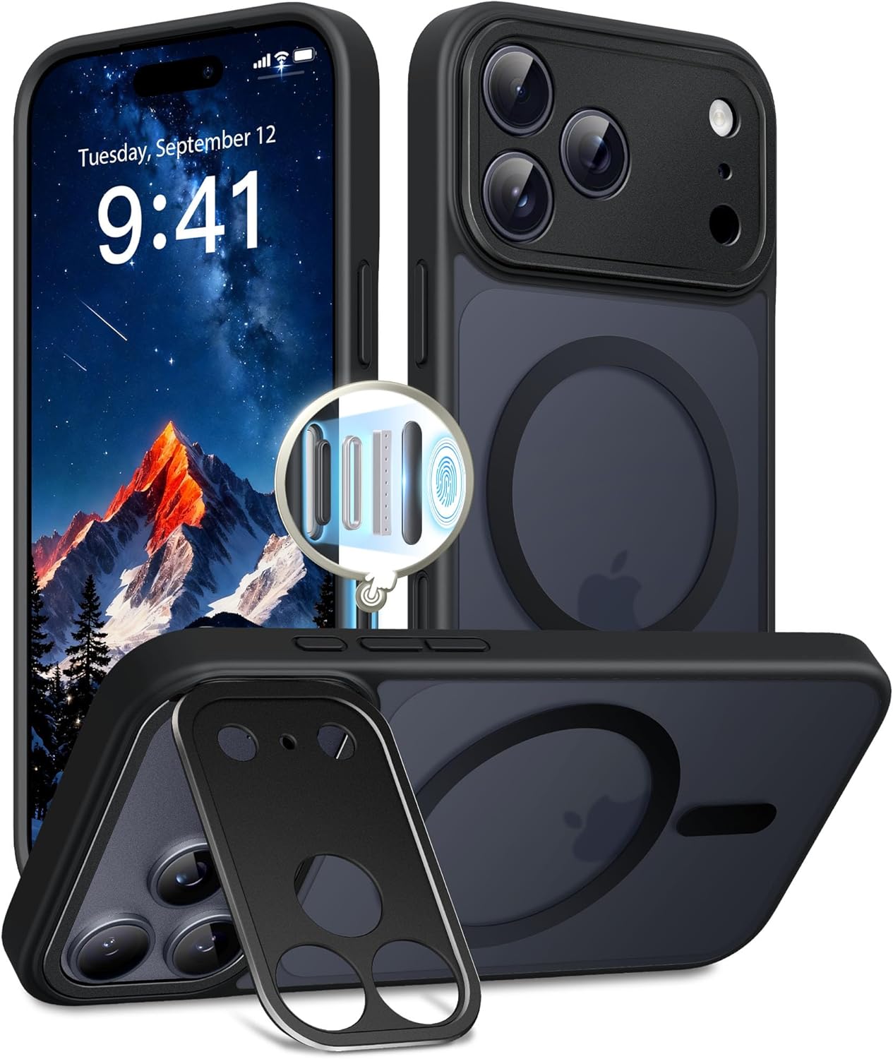 GolbinBox for iPhone 17 Pro Case with Stand,Compatible with MagSafe