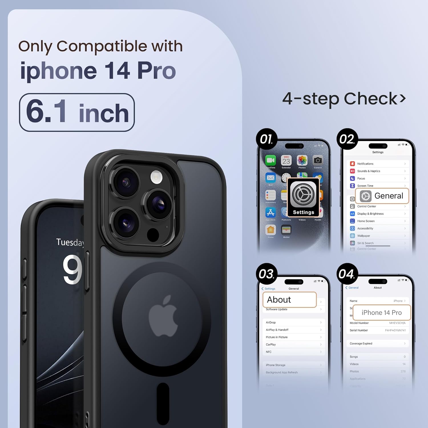 GolbinBox for iPhone 14 Pro Case, Compatible with Magsafe