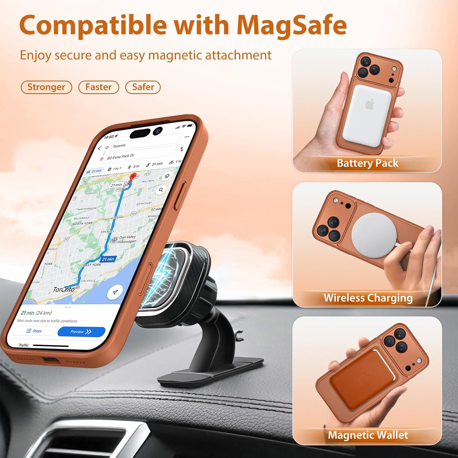 iPhone 17 Pro Max Case with 360° Spin Magnetic Stand