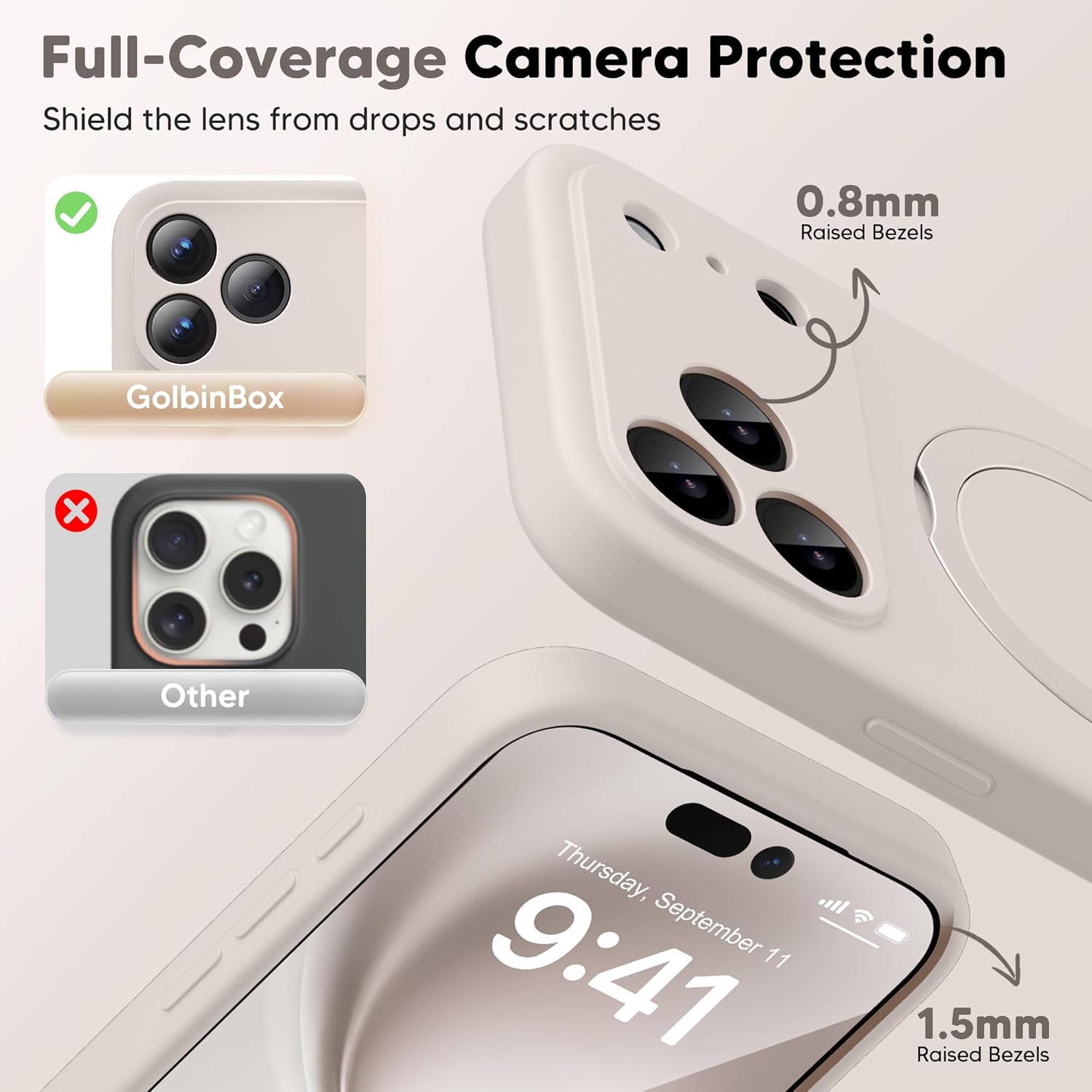 GolbinBox  iPhone 17 Pro Max Case with 360° Spin Magnetic Stand