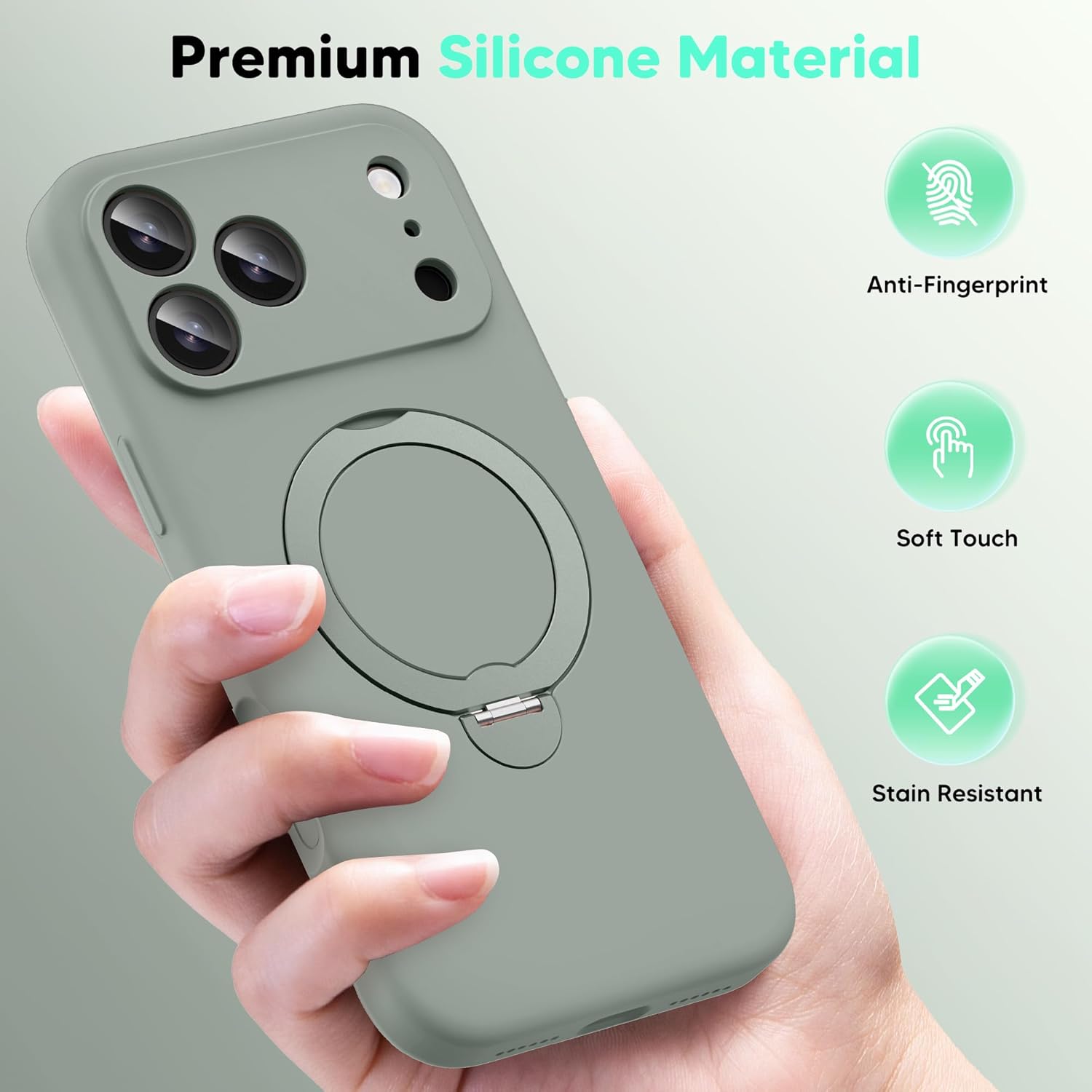 GolbinBox for iPhone 17 Pro Max Case with 360° Spin Magnetic Stand