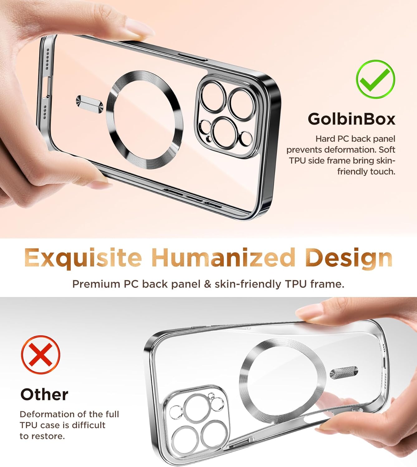 GolbinBox Magnetic for iPhone 16 Pro Max Plating Case