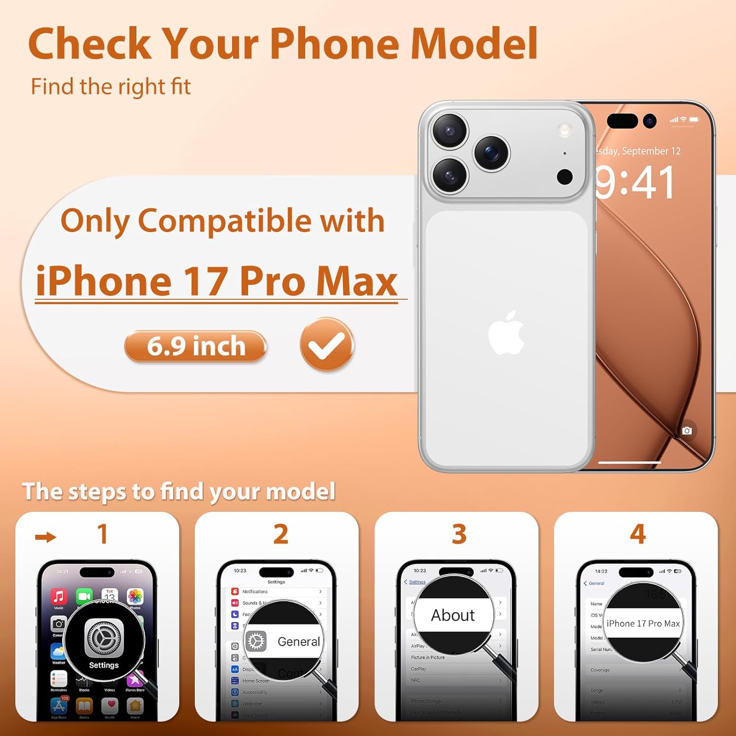 iPhone 17 Pro Max Case with 360° Spin Magnetic Stand