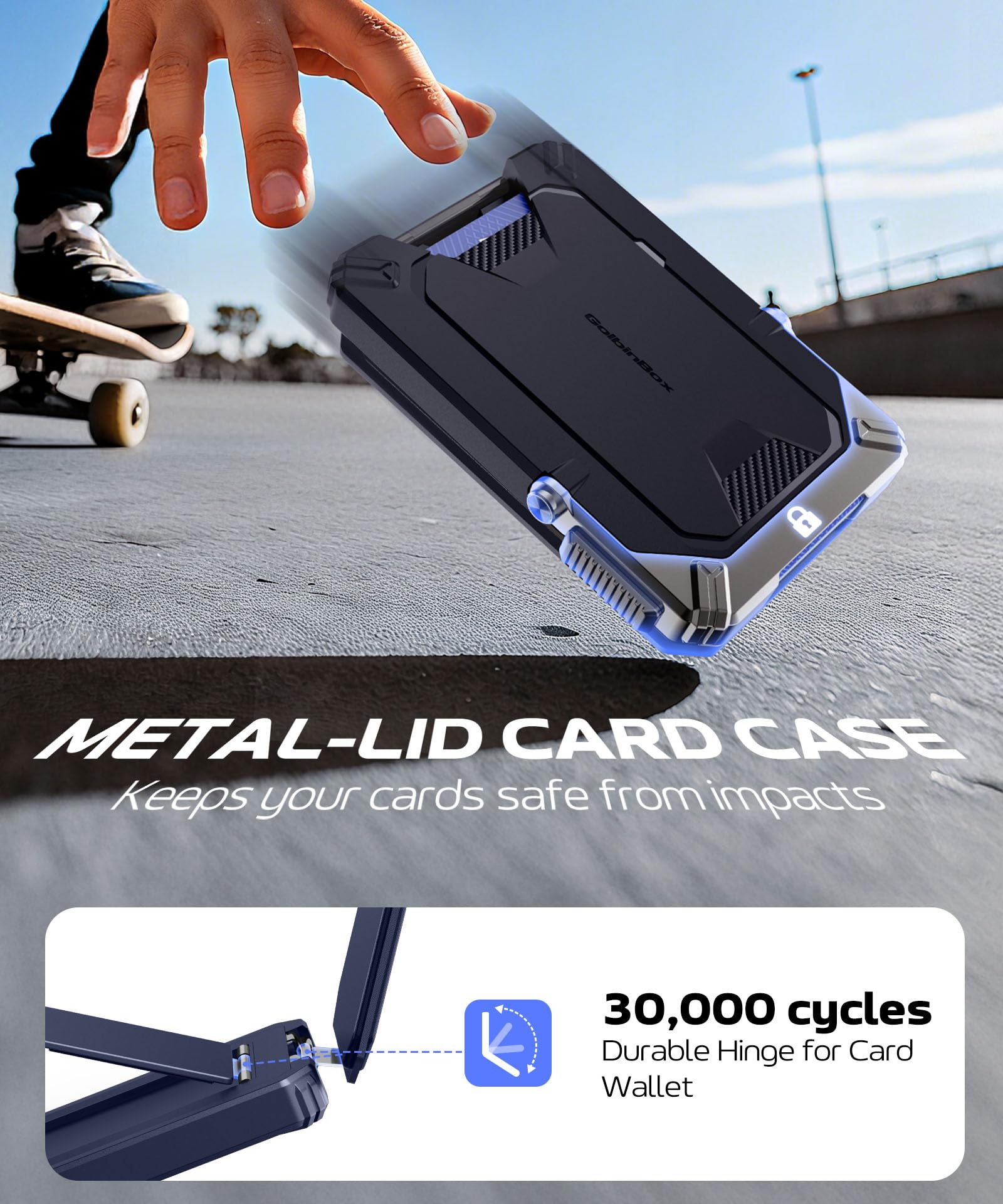 For MagSafe Wallet Stand, Magnetic 4-Card Phone Wallet, Blue