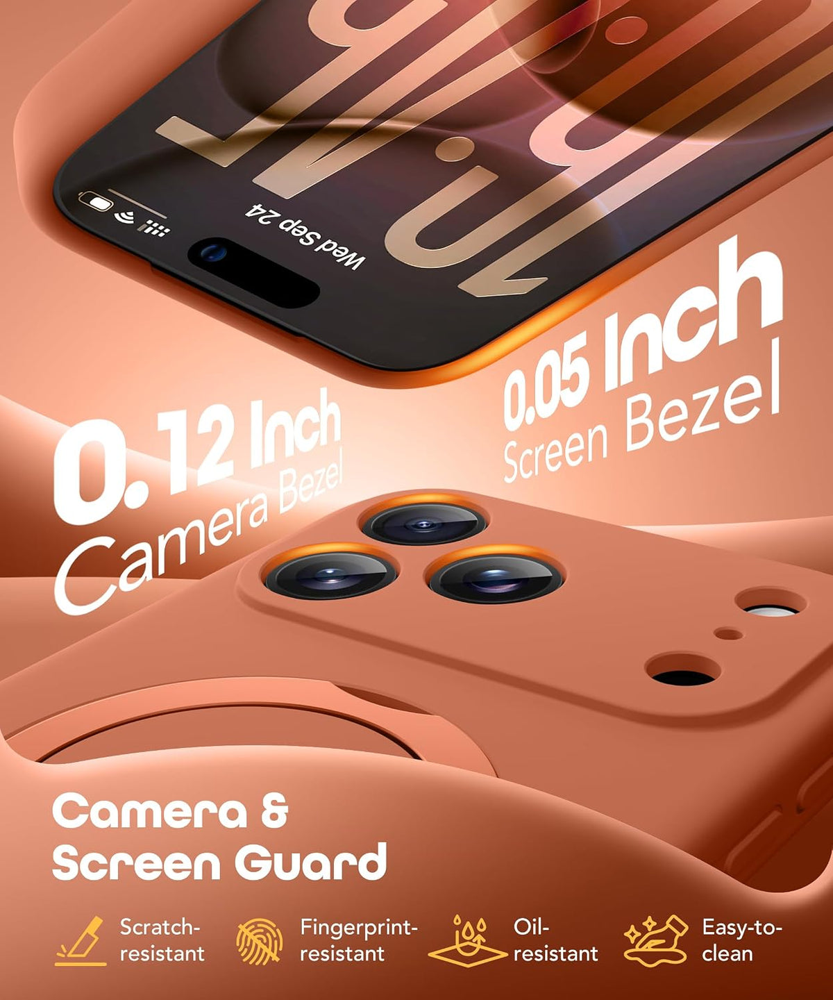 GolbinBox for iPhone 18 Pro Max Case with Stand, Orange