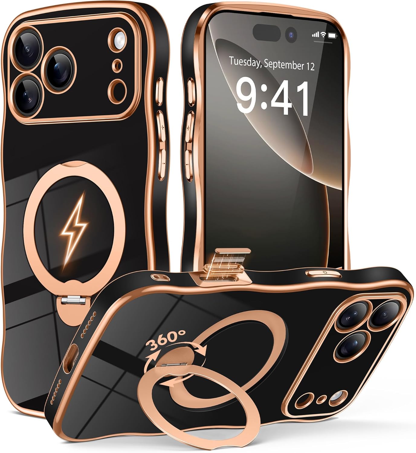 GolbinBox Magnetic for iPhone 17 Pro Max Case with 360° Spin Stand