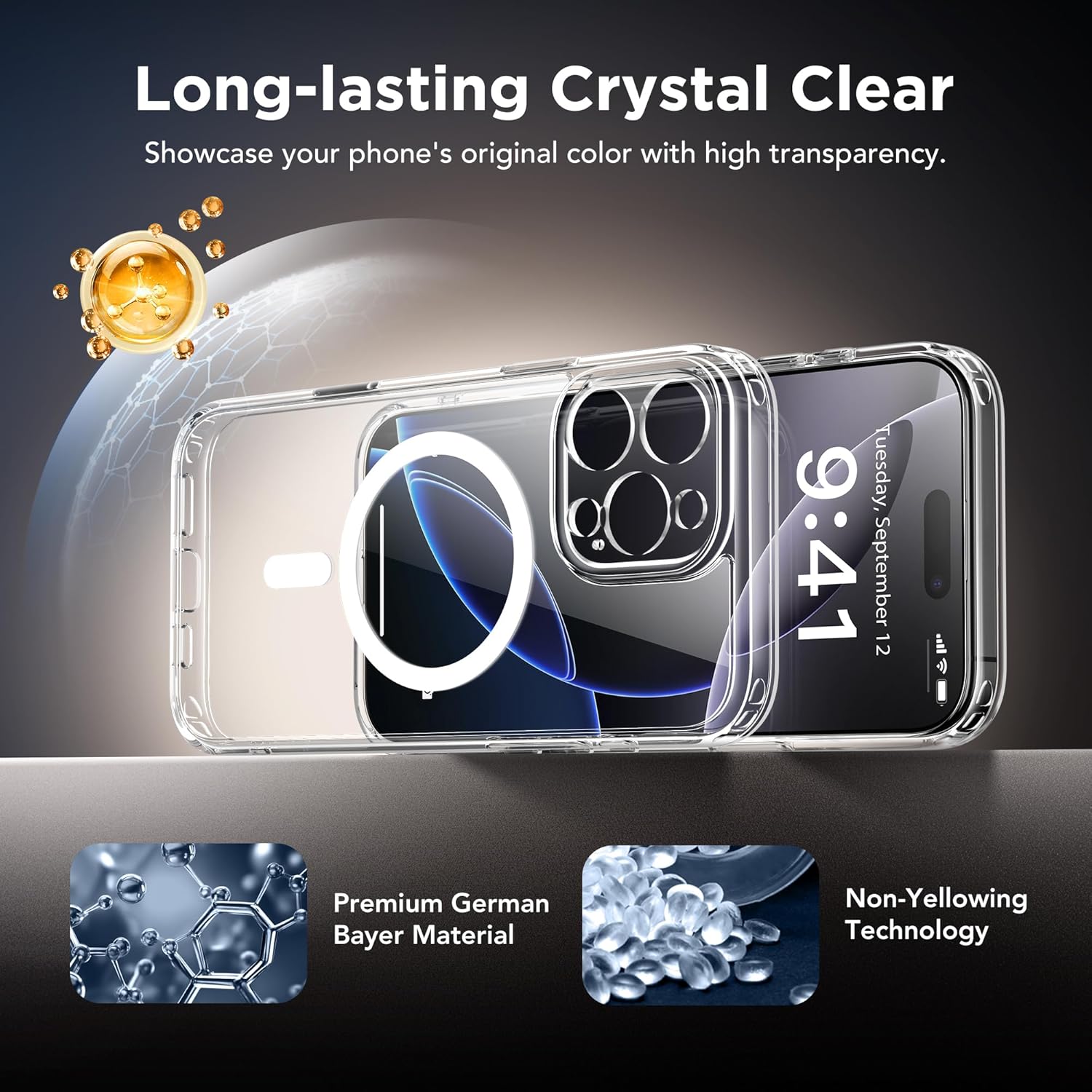 GolbinBox Magnetic for iPhone 16 Pro Max Case Clear with Camera Control Button