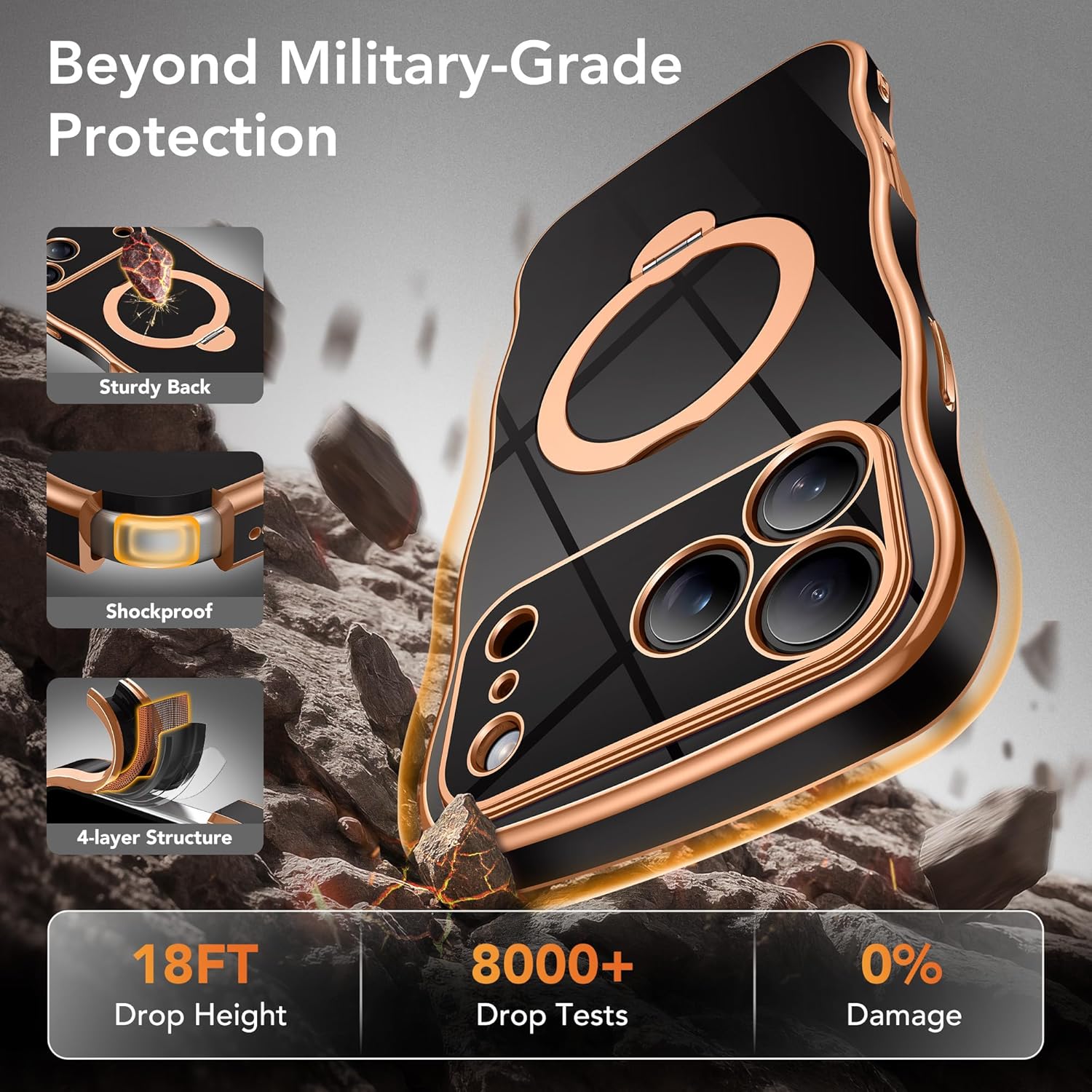 GolbinBox Magnetic for iPhone 17 Pro Max Case with 360° Spin Stand