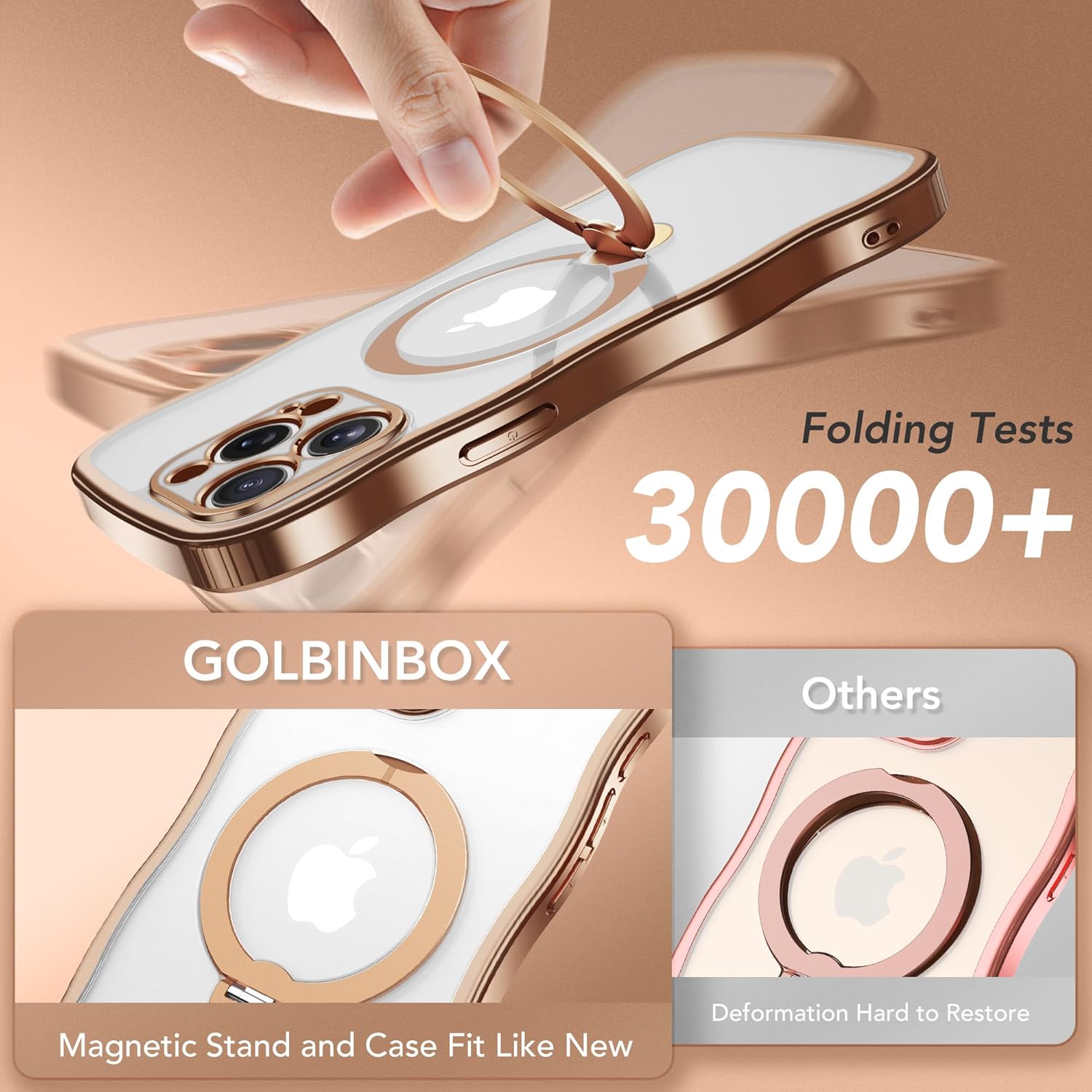 iPhone 15 Pro Case with 360° Spin Magnetic Stand Ring