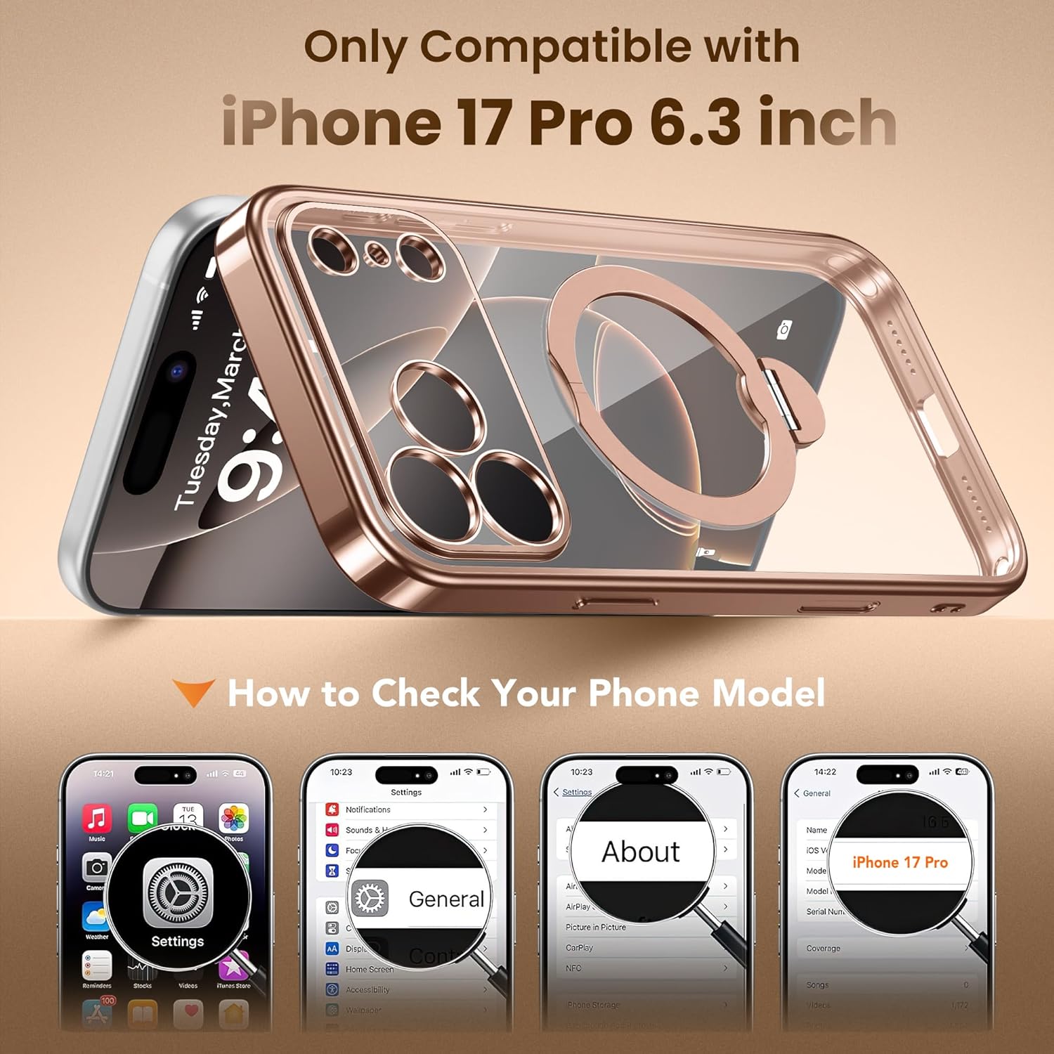 iPhone 17 Pro Case with Magnetic Stand