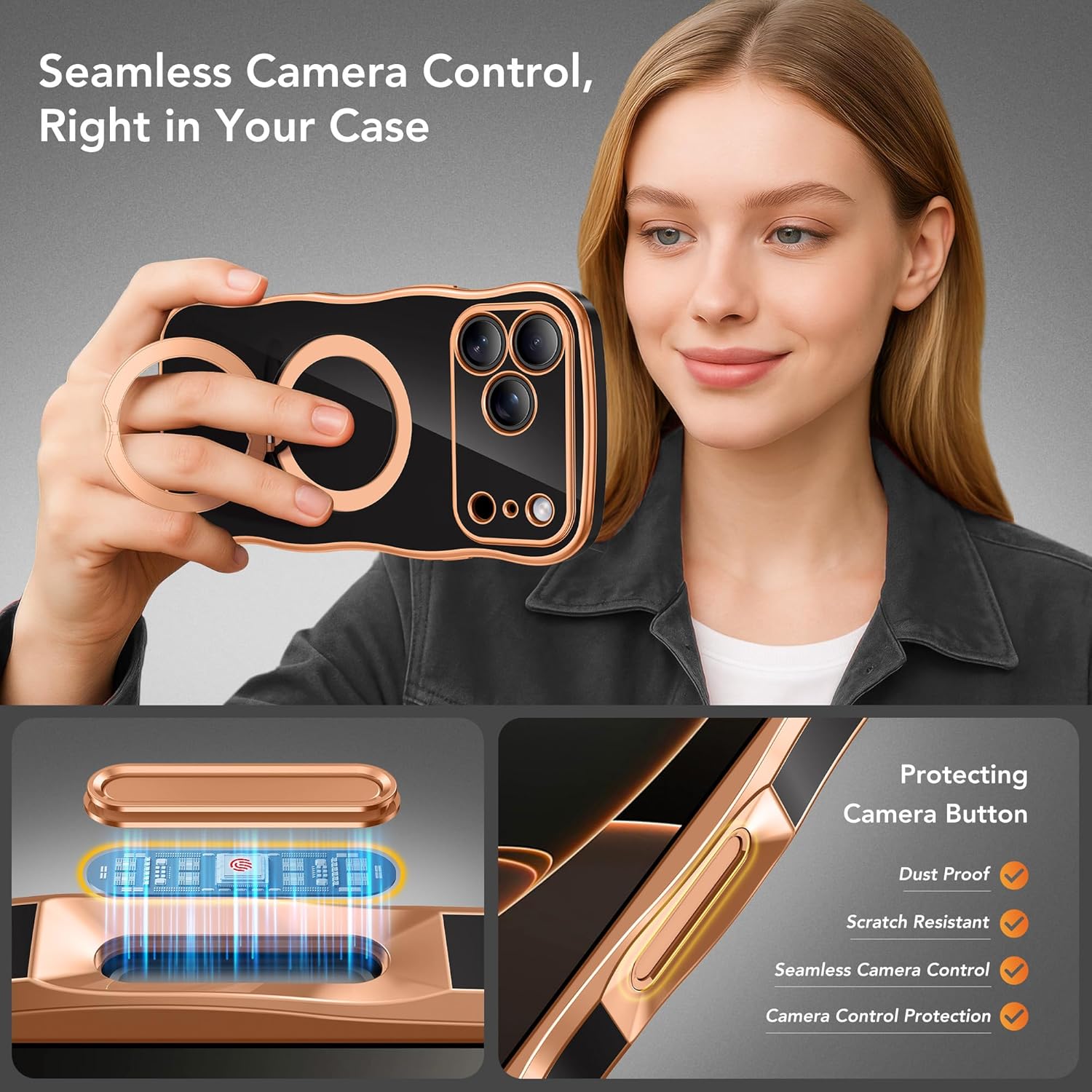 GolbinBox Magnetic for iPhone 17 Pro Max Case with 360° Spin Stand