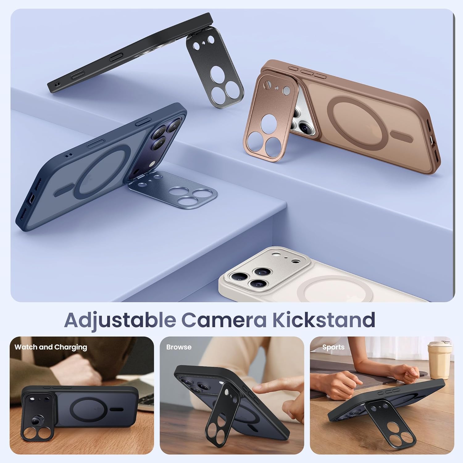 GolbinBox for iPhone 17 Pro Case with Stand,Compatible with MagSafe