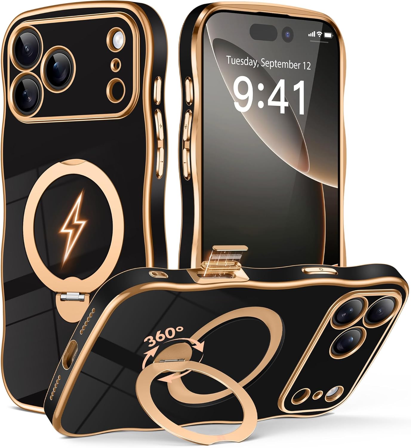 GolbinBox Magnetic for iPhone 17 Pro Case with 360° Spin Stand