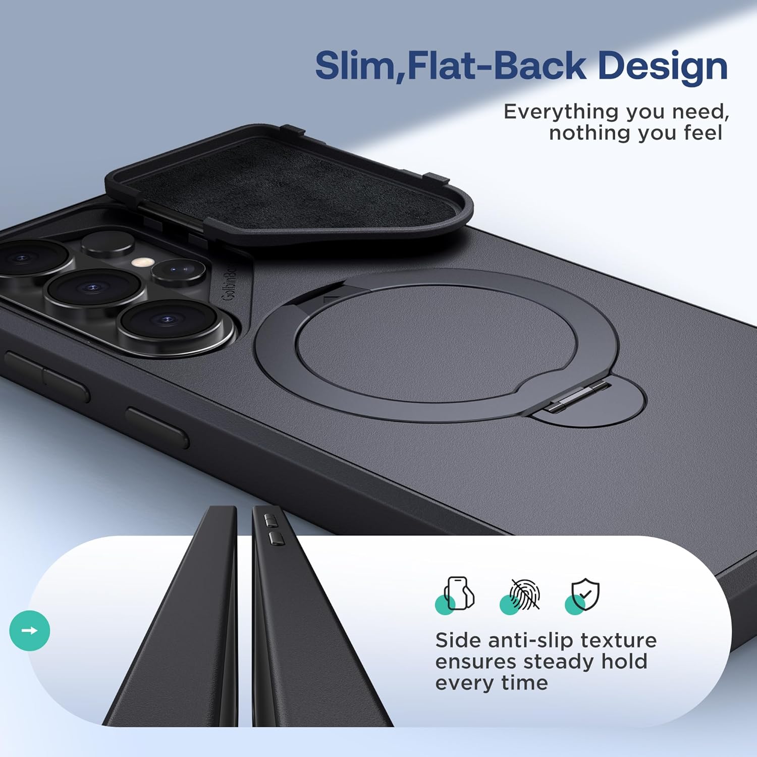 GolbinBox 360 Adjustable Magnetic Stand for Samsung Galaxy S26 Ultra Phone Case