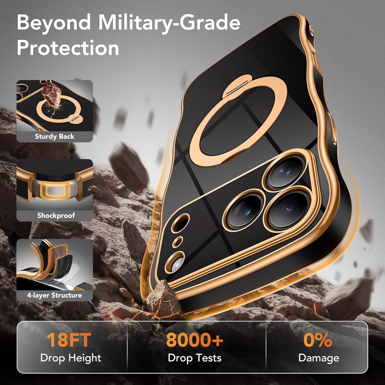 GolbinBox Magnetic for iPhone 17 Pro Case with 360° Spin Stand