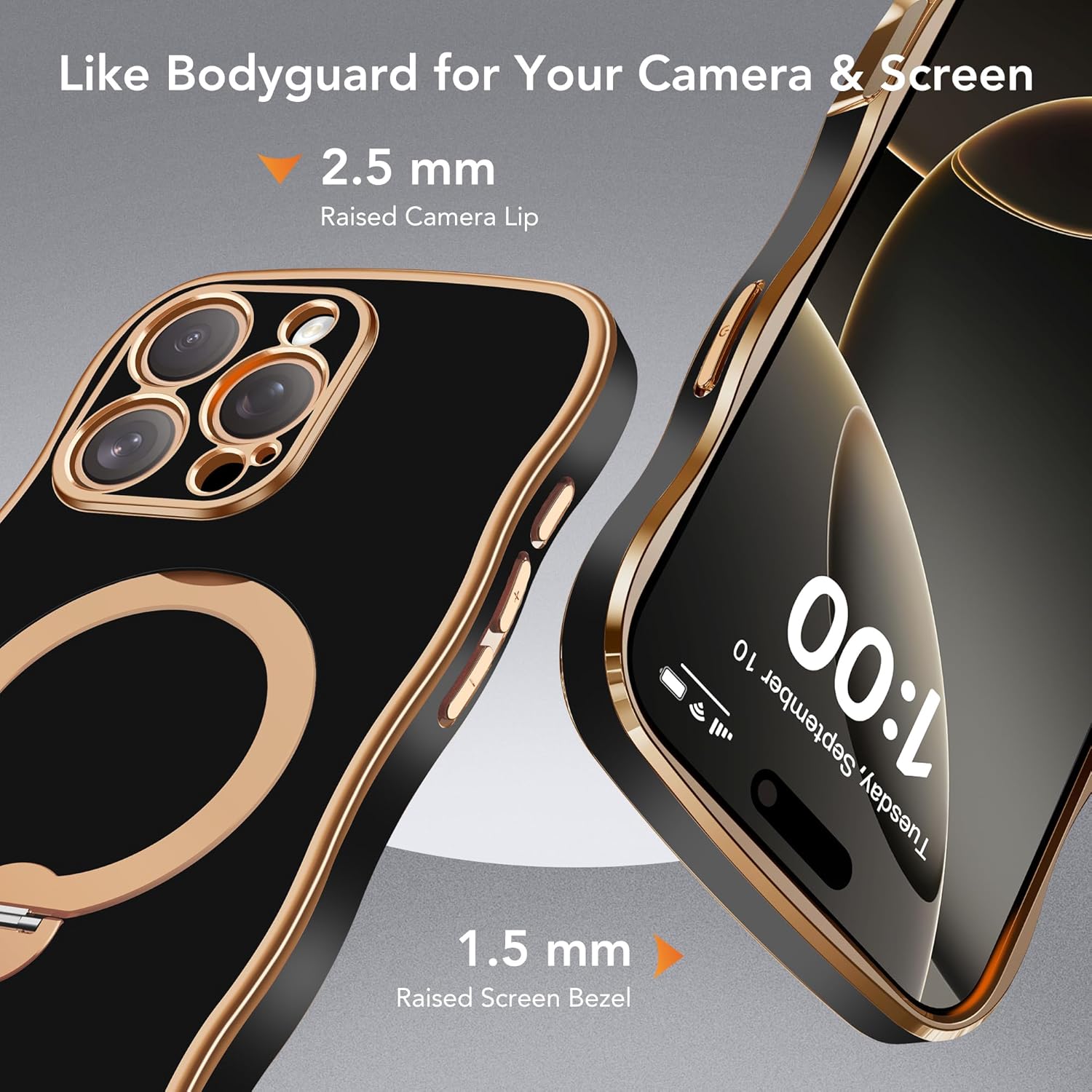 GolbinBox for iPhone 16 Pro Max Case with 360° Spin Magnetic Stand