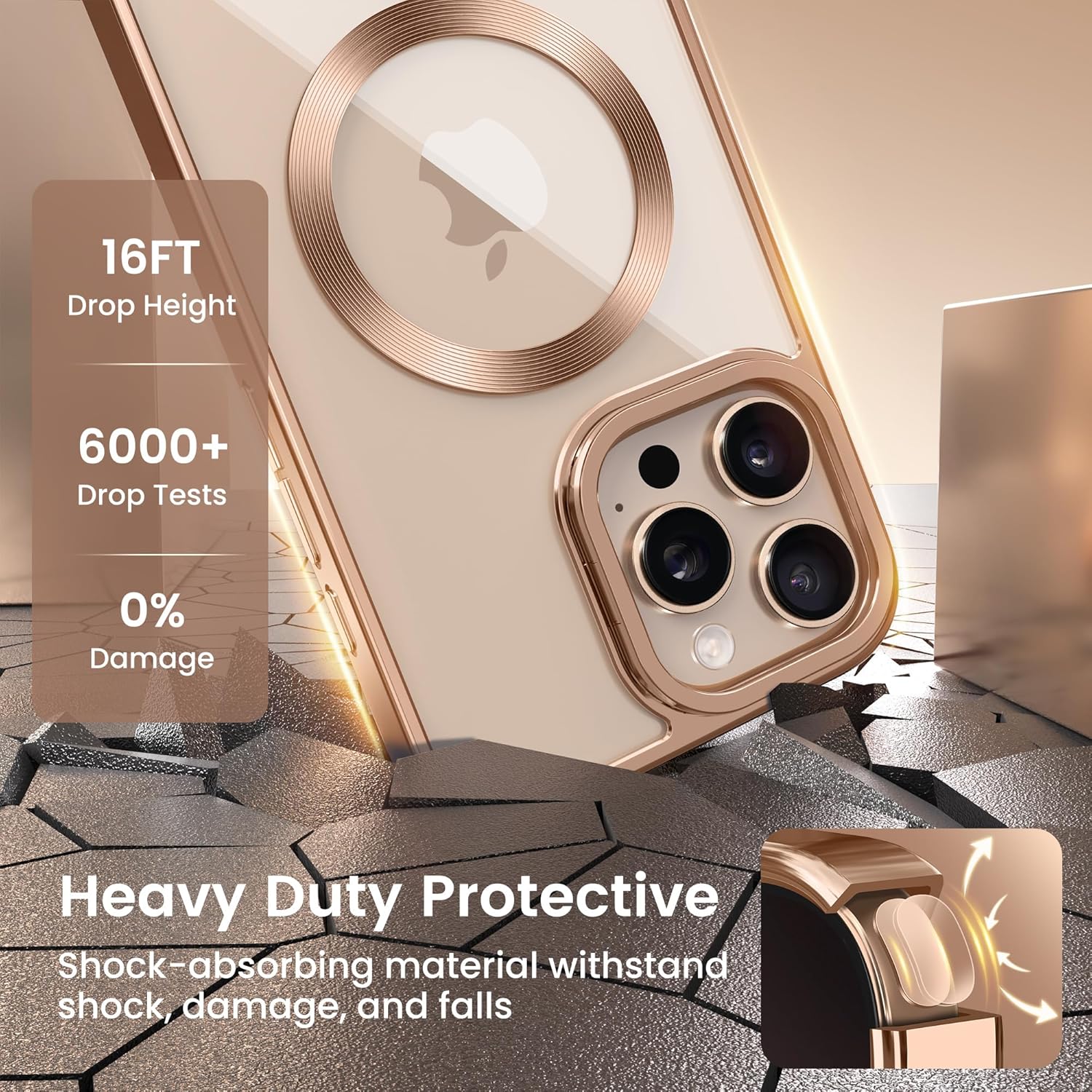 Magnetic for iPhone 16 Pro Case with Stand Shockproof Slim Phone Case 6.3 Inch