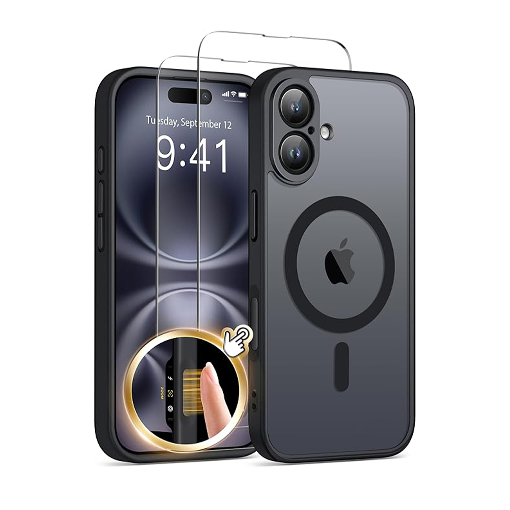Magnetic for iPhone 16 Plus Case with Camera Control Capture Button,Compatible with MagSafe