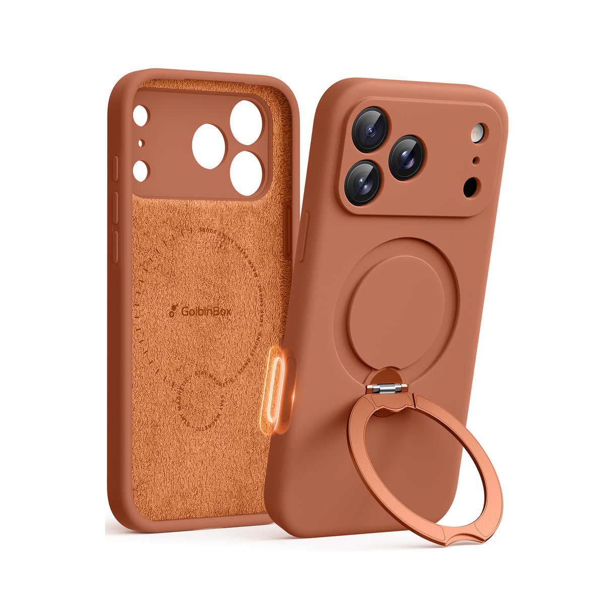 GolbinBox for iPhone 18 Pro Max Case with Stand, Orange