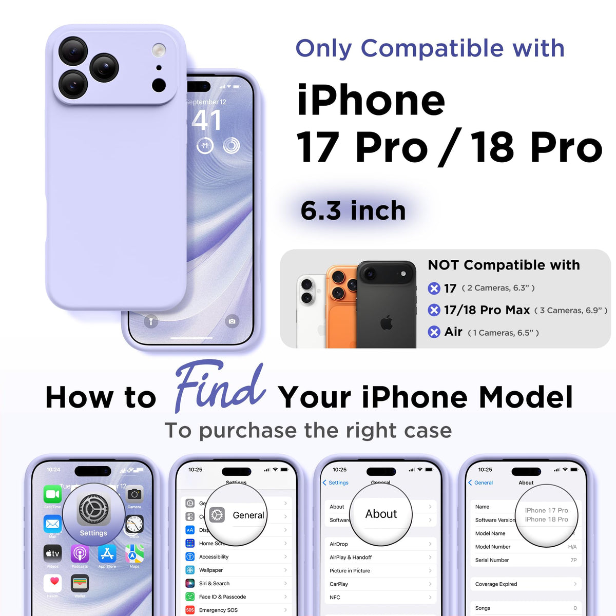 GolbinBox Magnetic for iPhone 18 Pro Case, Lilac