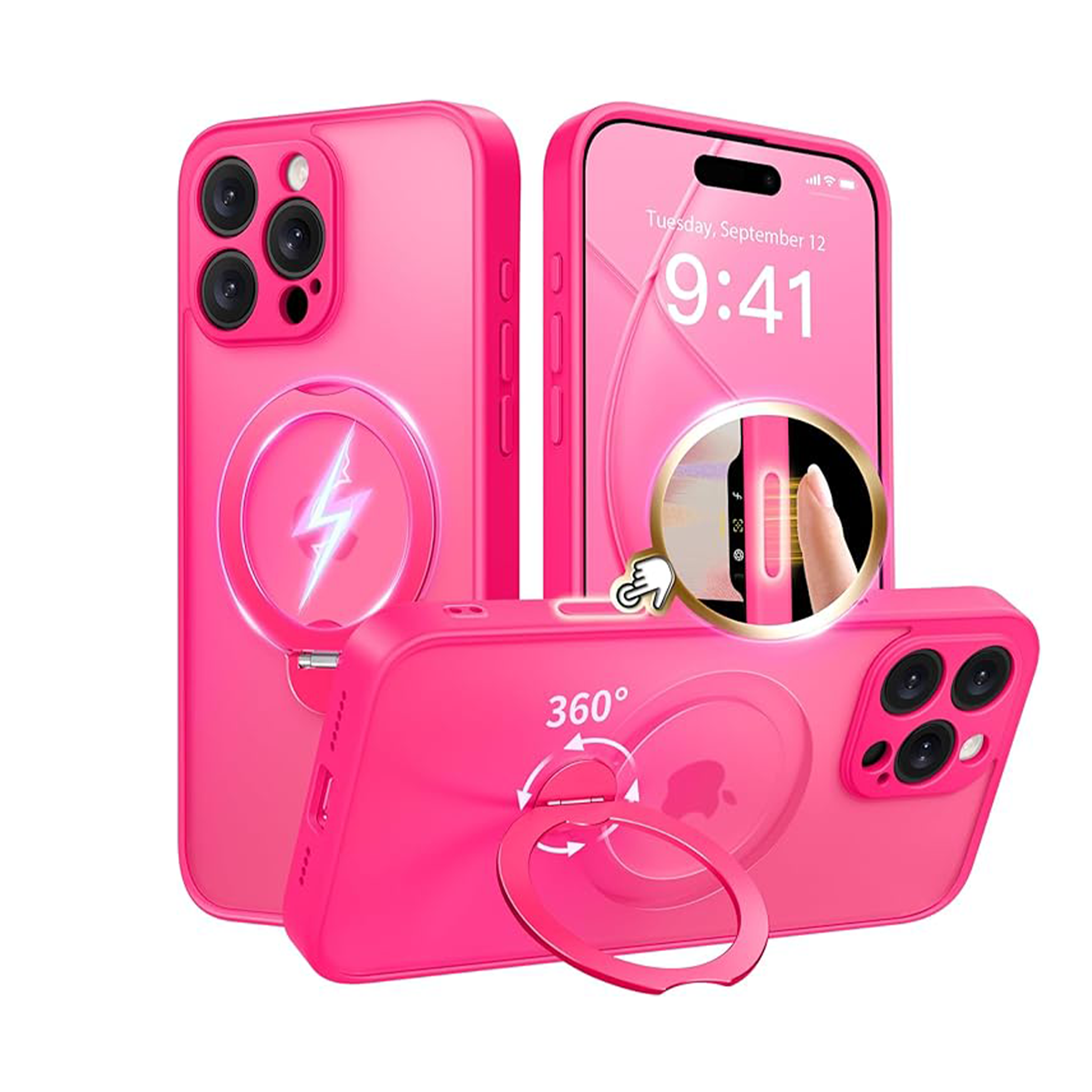 Custodia IPhone 16 Pro Max Con MagSafe - GUAGUA Opaca Rosa Chiaro - Magneti Potenti E Protezione Fotocamera