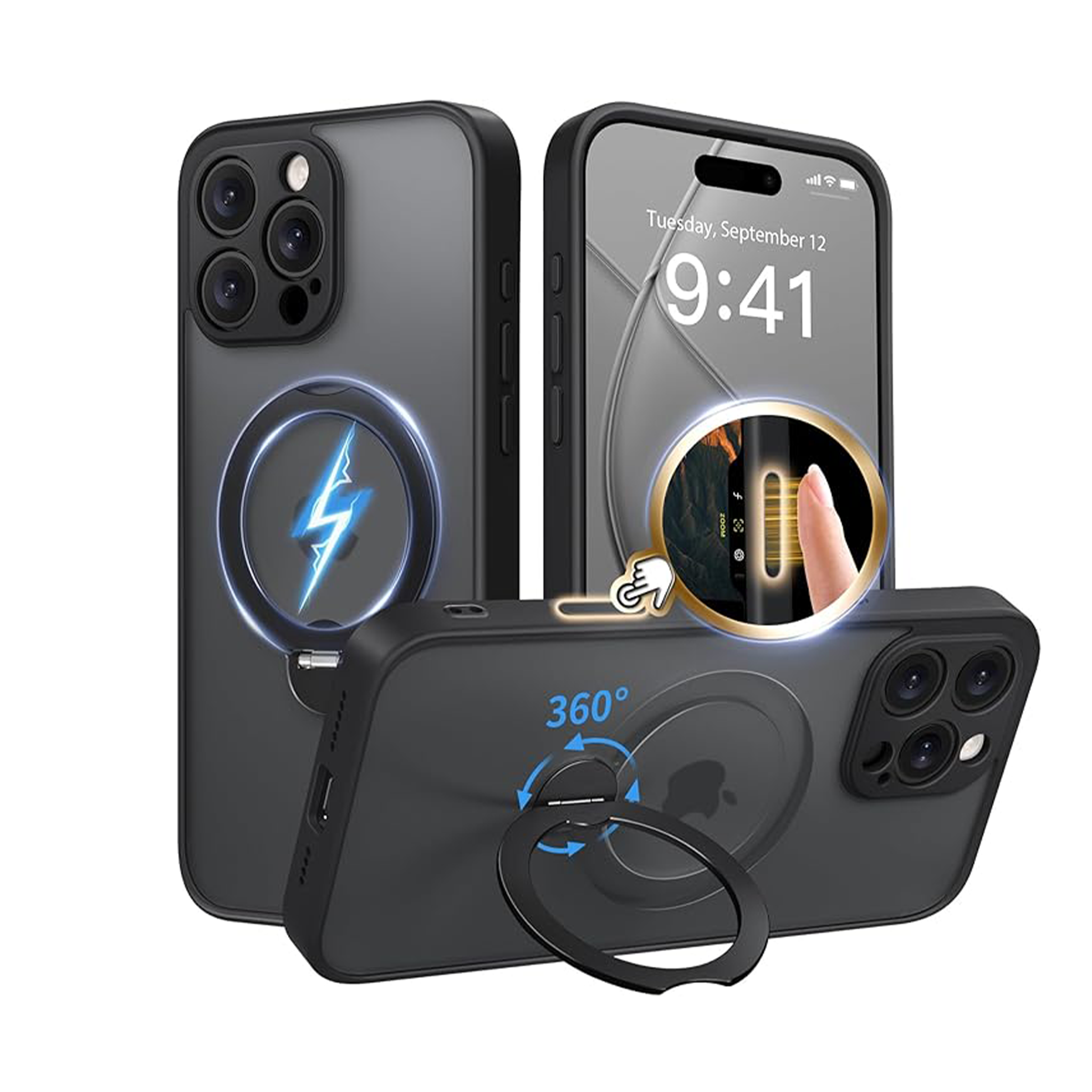 matte translucent phone case iphone 16 pro max Compatible with MagSafe
