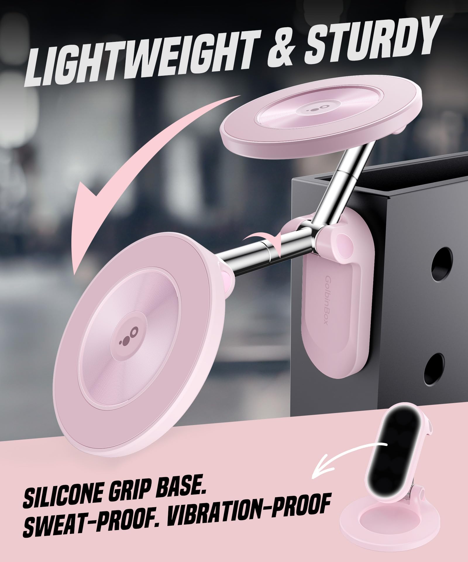 All Metal Dual Magnetic Gym Phone Holder for MagSafe, Pink