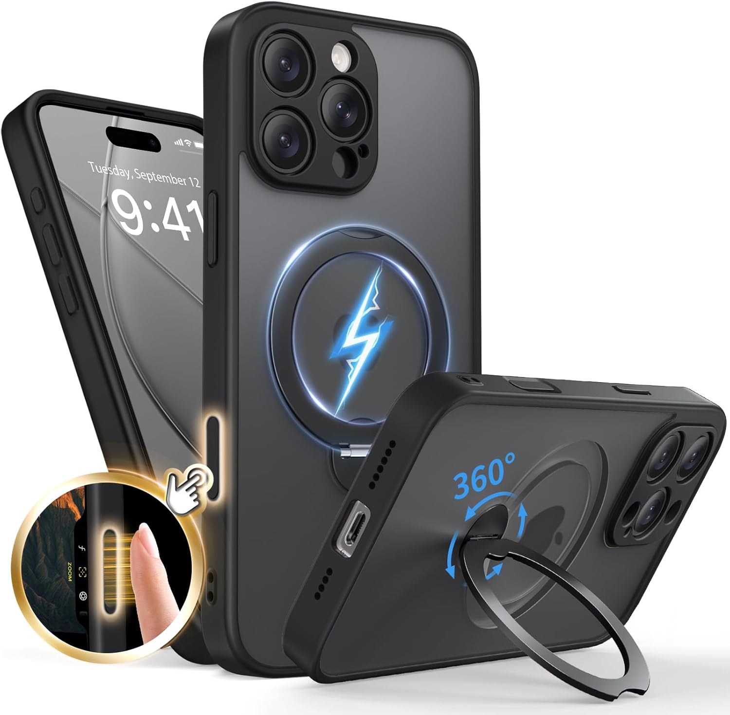 matte translucent phone case iphone 16 pro max Compatible with MagSafe