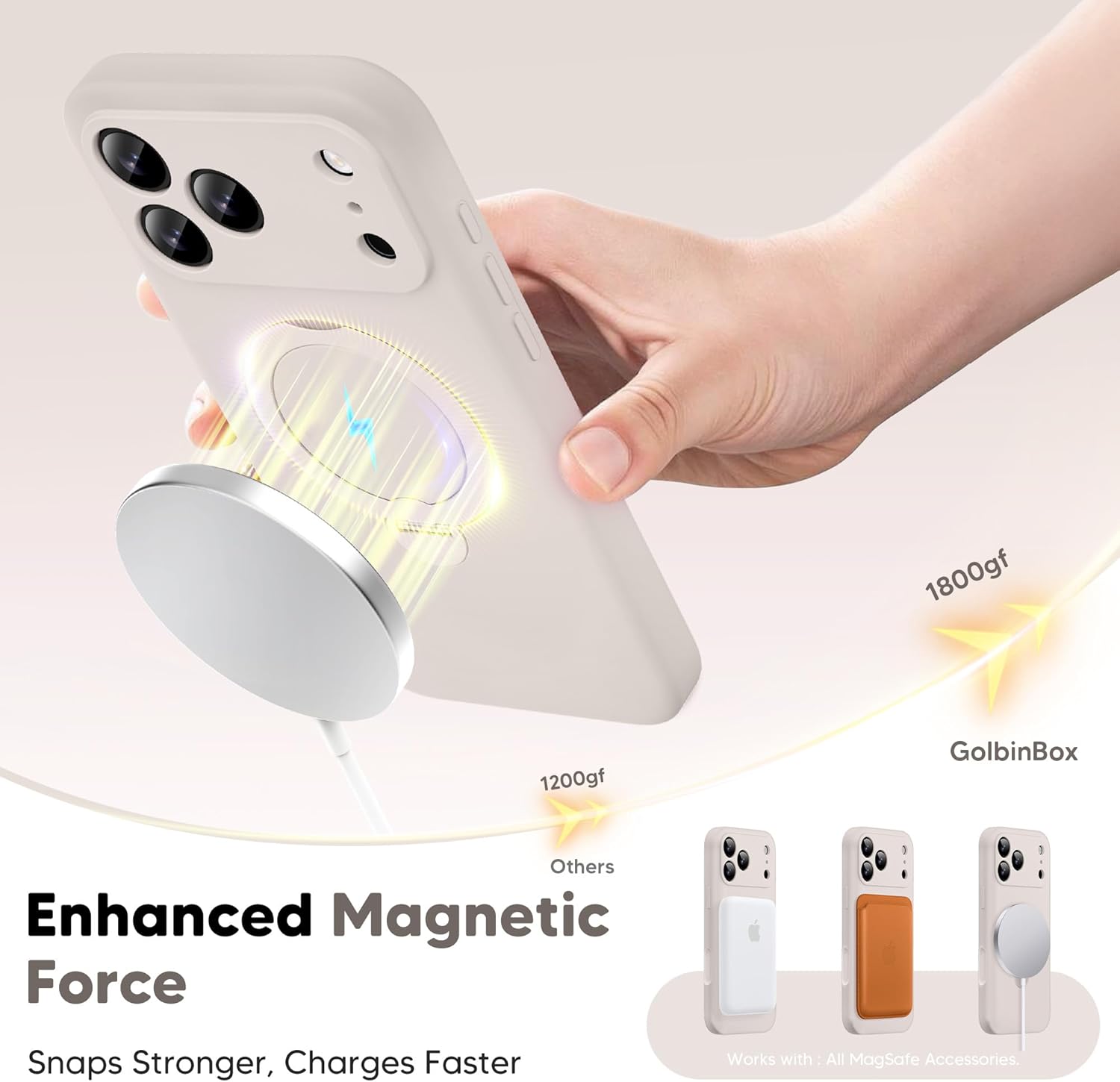 GolbinBox  iPhone 17 Pro Max Case with 360° Spin Magnetic Stand