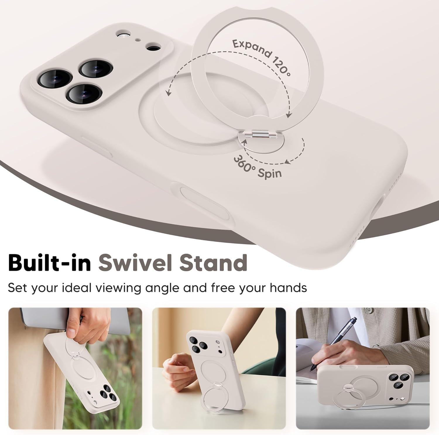 GolbinBox  iPhone 17 Pro Max Case with 360° Spin Magnetic Stand