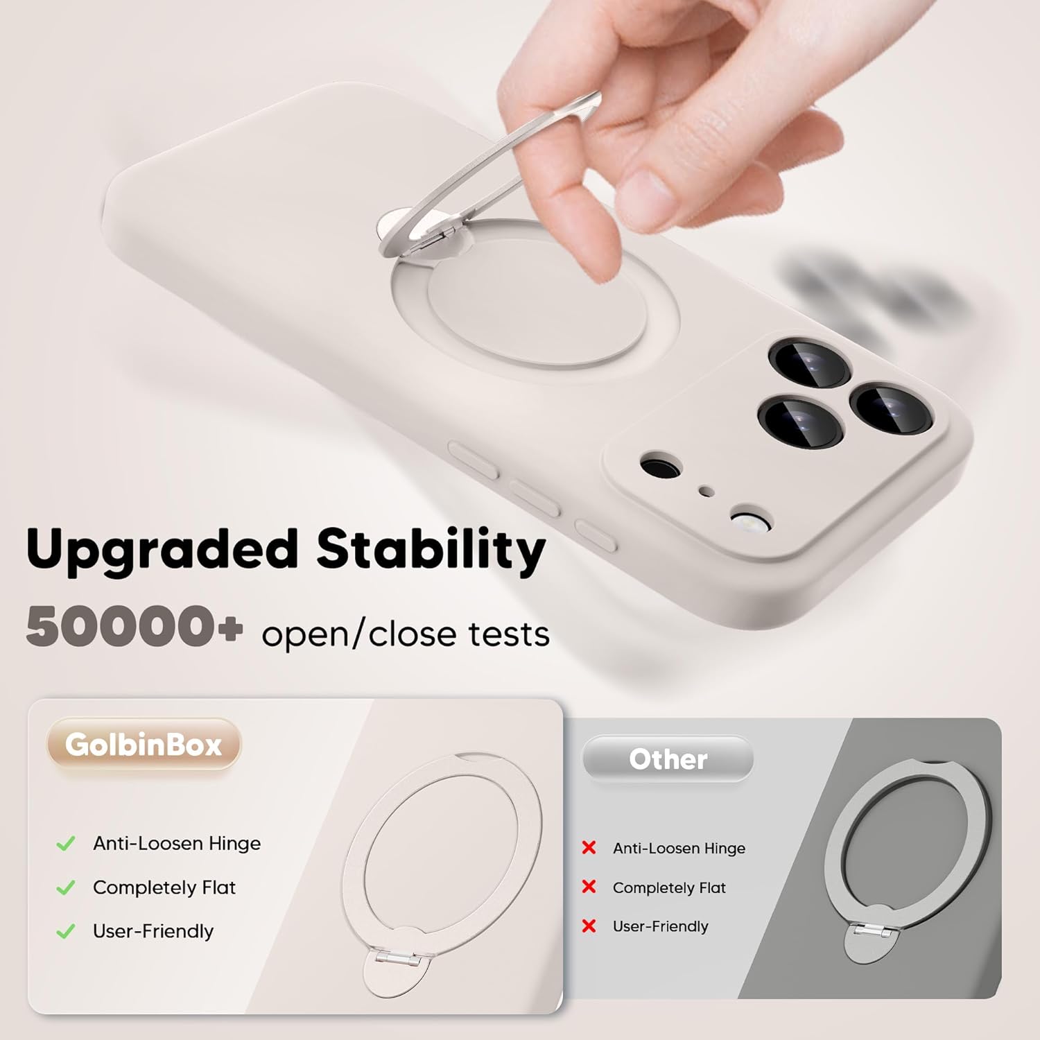 GolbinBox  iPhone 17 Pro Max Case with 360° Spin Magnetic Stand