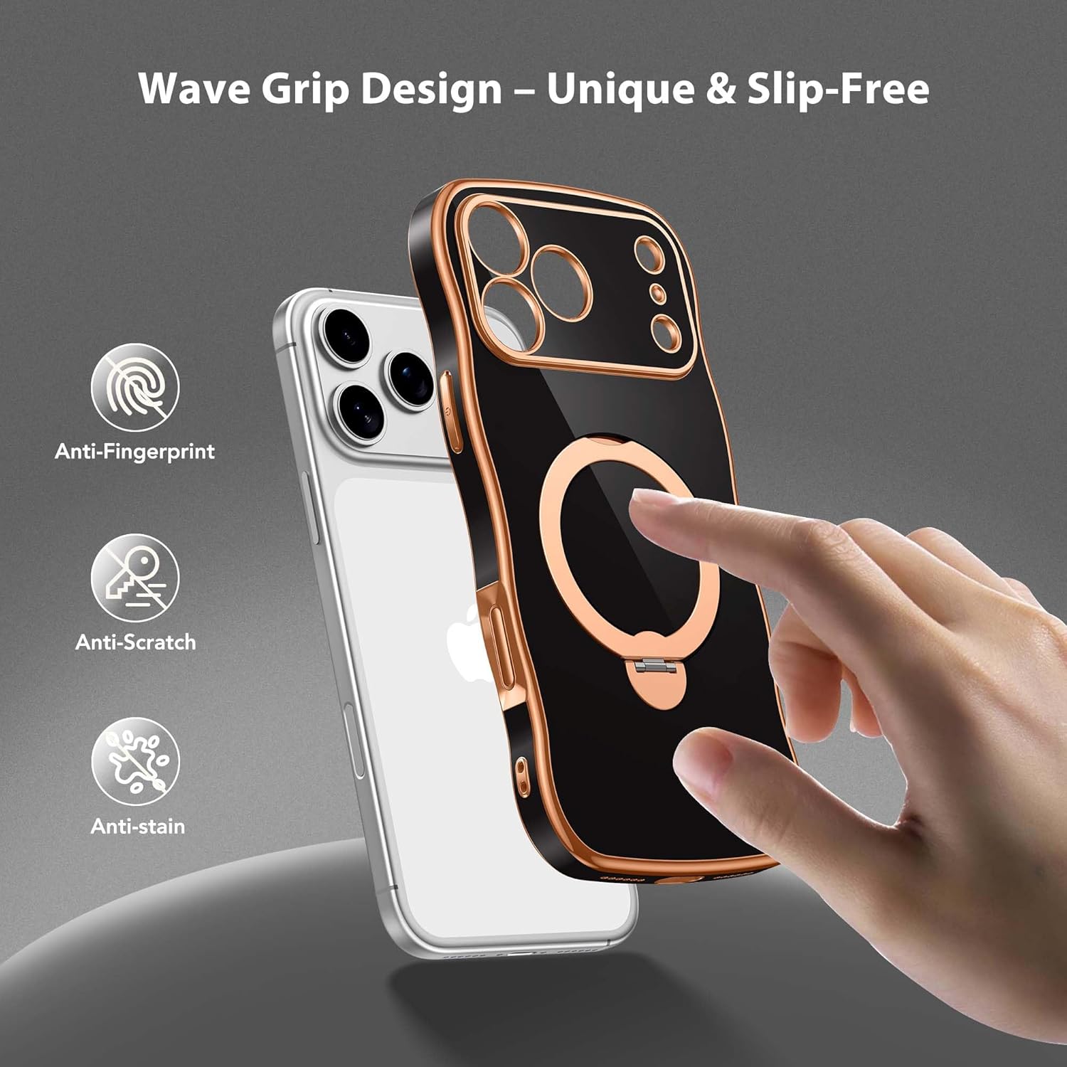 GolbinBox Magnetic for iPhone 17 Pro Max Case with 360° Spin Stand