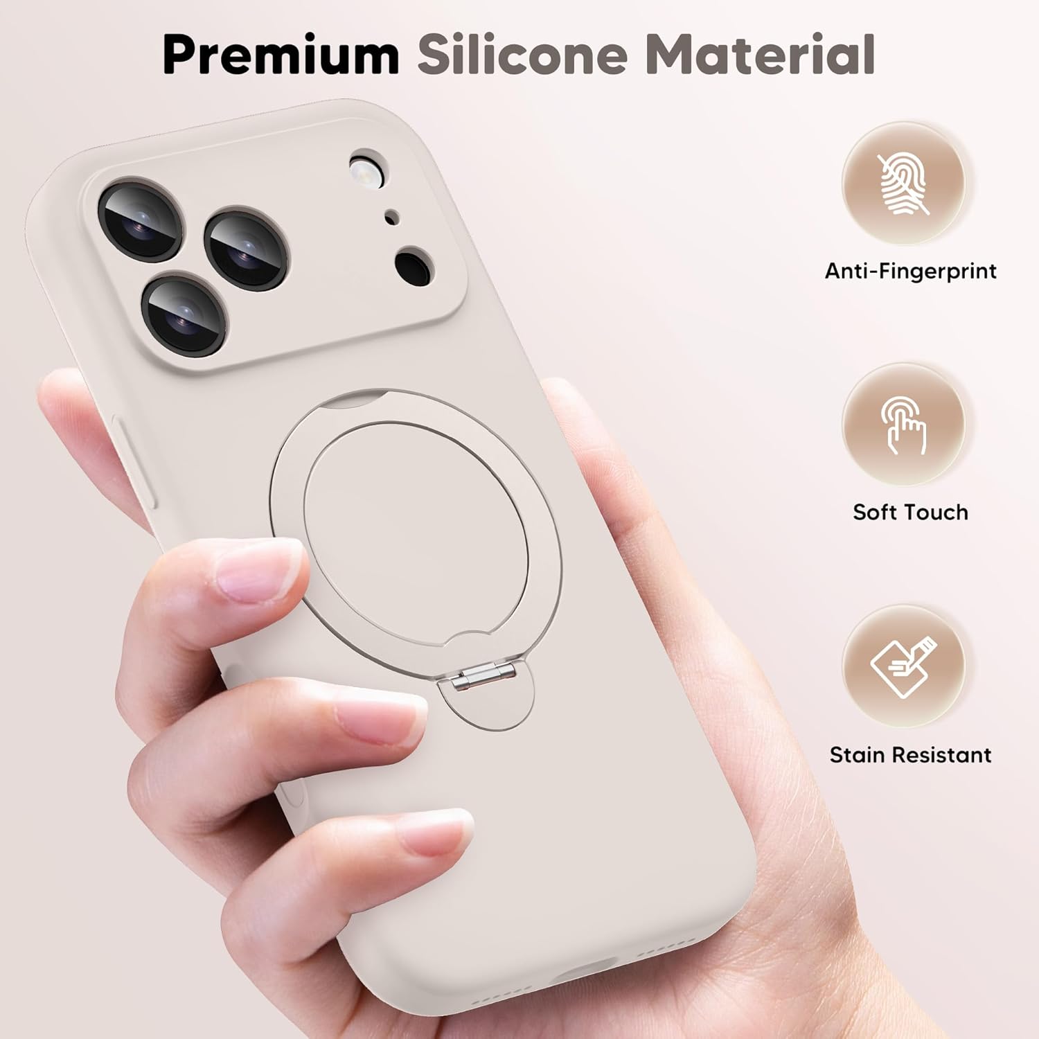 GolbinBox  iPhone 17 Pro Max Case with 360° Spin Magnetic Stand