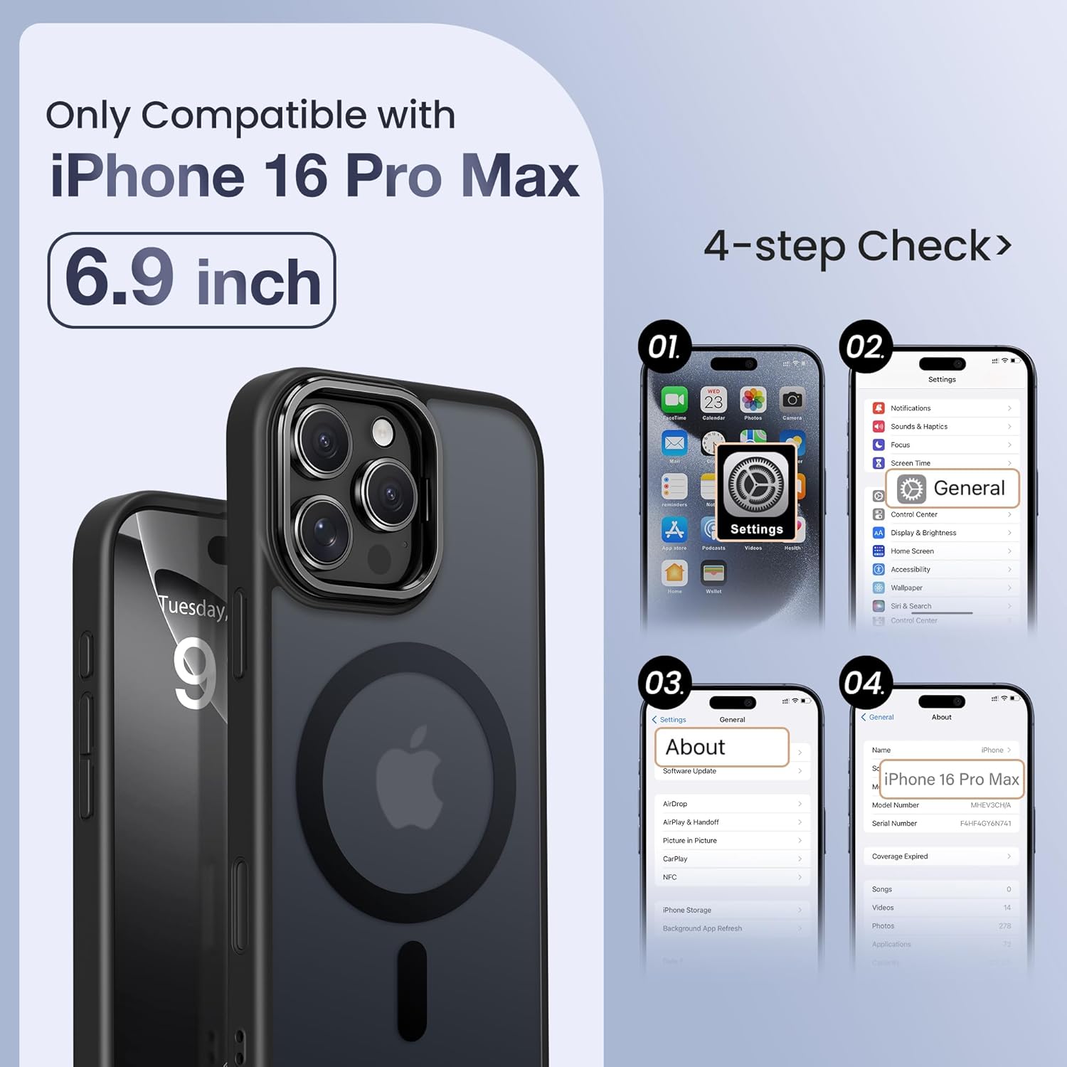 GolbinBox for iPhone 16 Pro Max Case, Compatible with Magsafe