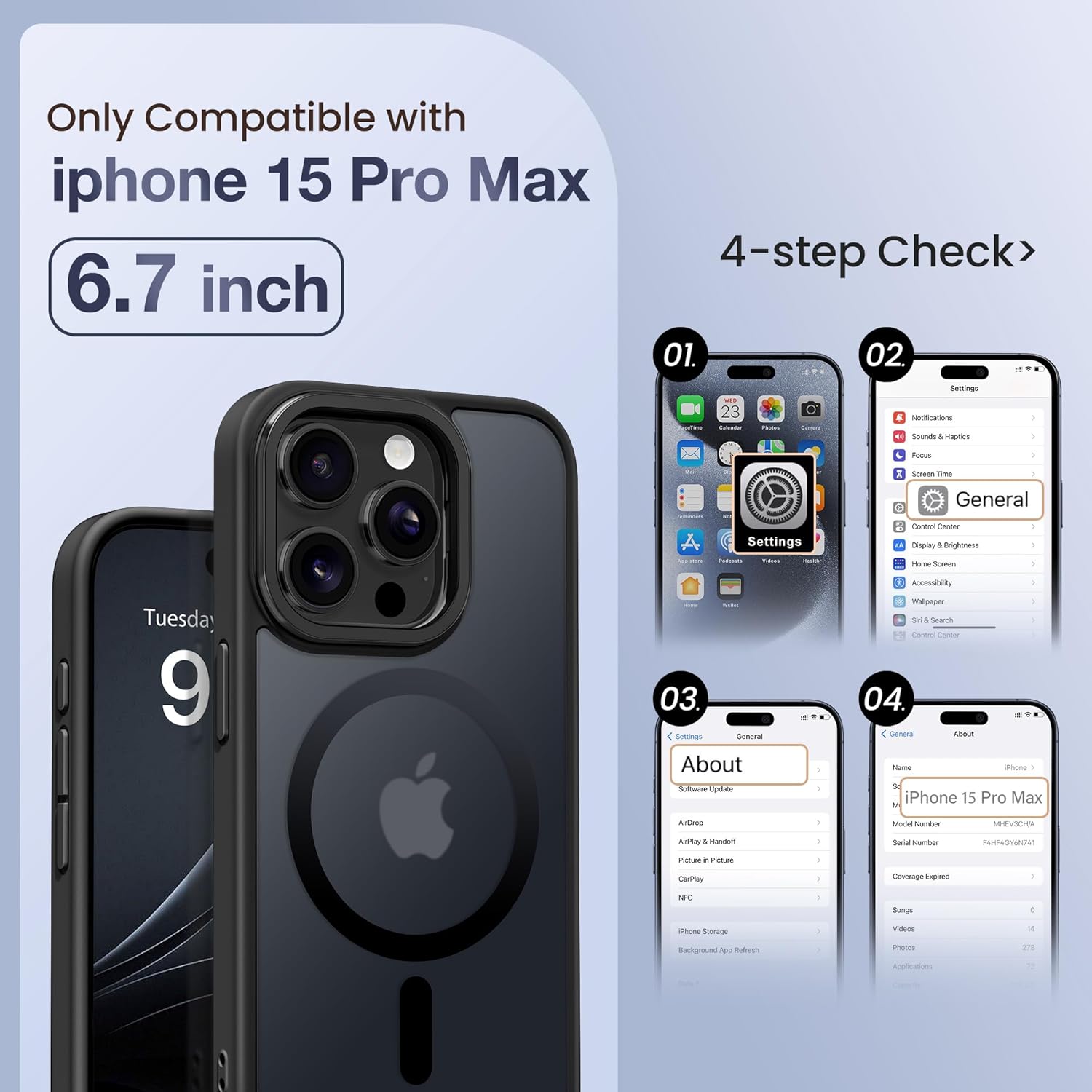 GolbinBox for iPhone 15 Pro Max Case, Compatible with Magsafe