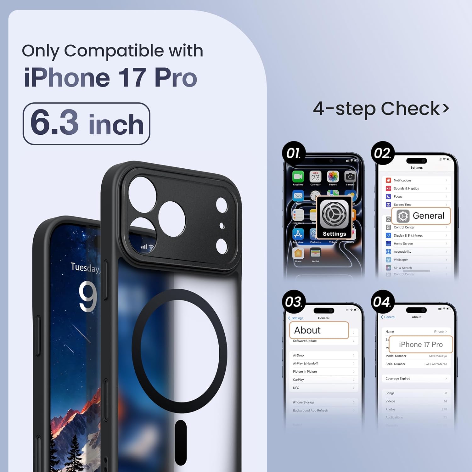GolbinBox for iPhone 17 Pro Case with Stand,Compatible with MagSafe