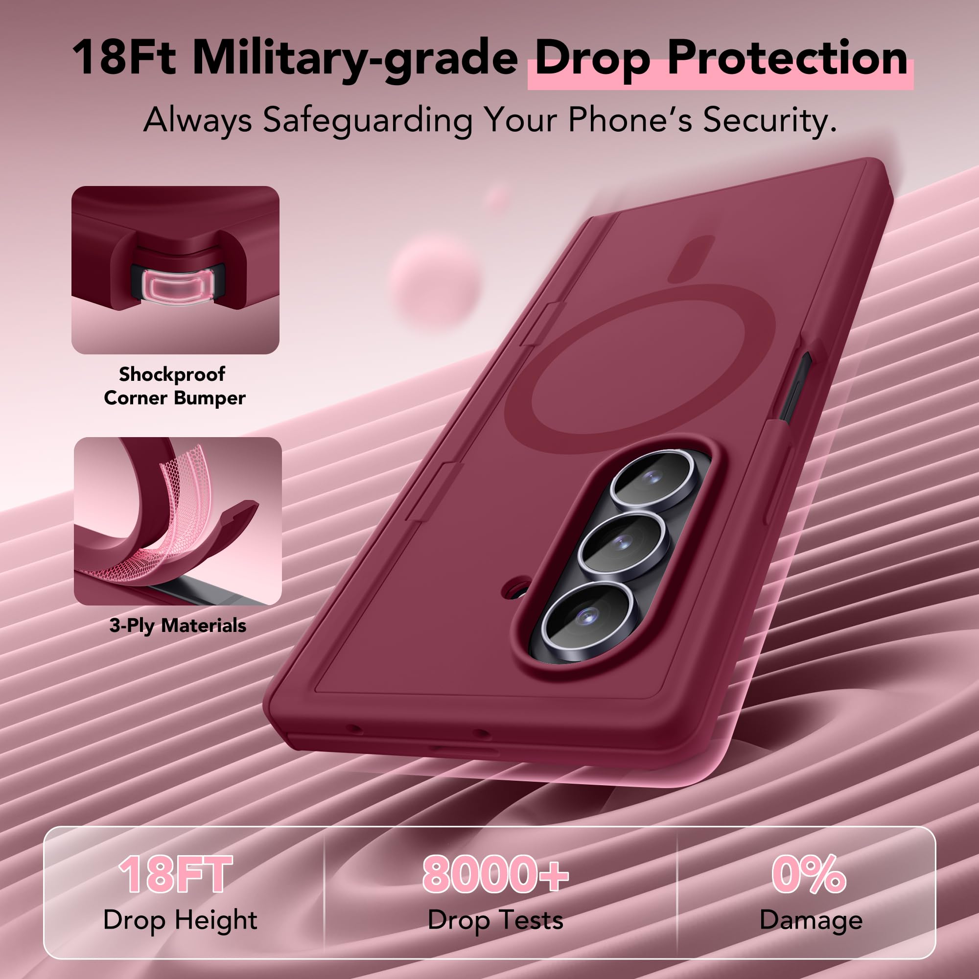 Samsung Galaxy Z Fold 7 Case with Privacy Screen Protector