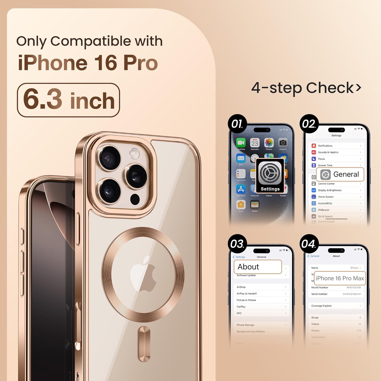 Magnetic for iPhone 16 Pro Case with Stand Shockproof Slim Phone Case 6.3 Inch