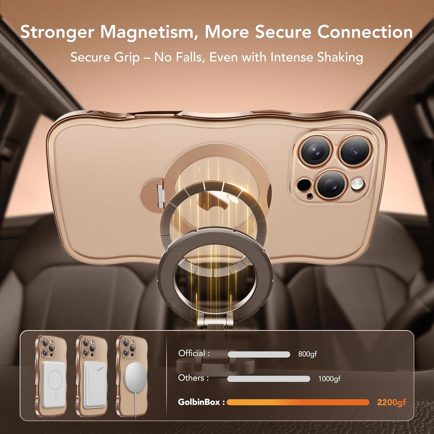 iPhone 16 Pro Case with 360° Spin Magnetic Stand Ring