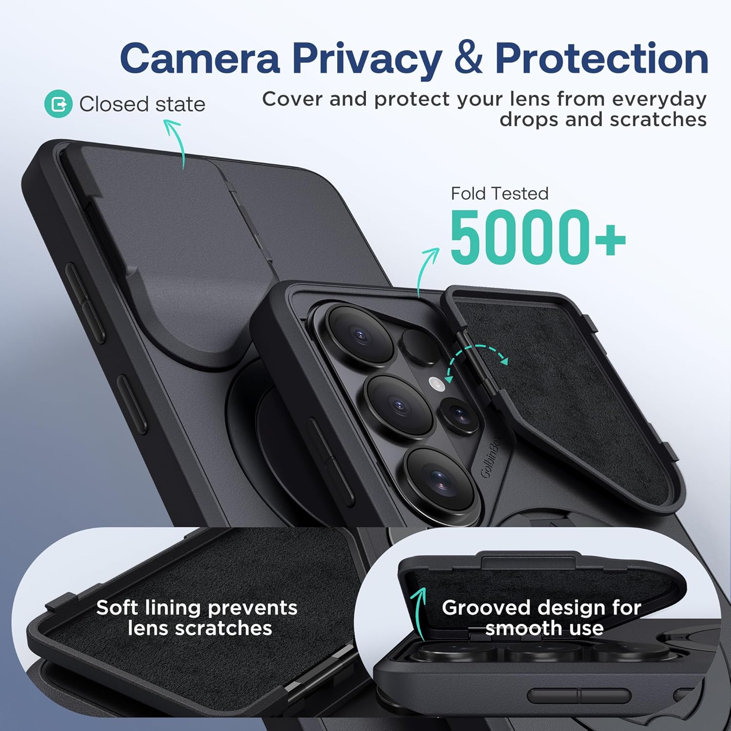 GolbinBox 360 Adjustable Magnetic Stand for Samsung Galaxy S26 Ultra Phone Case