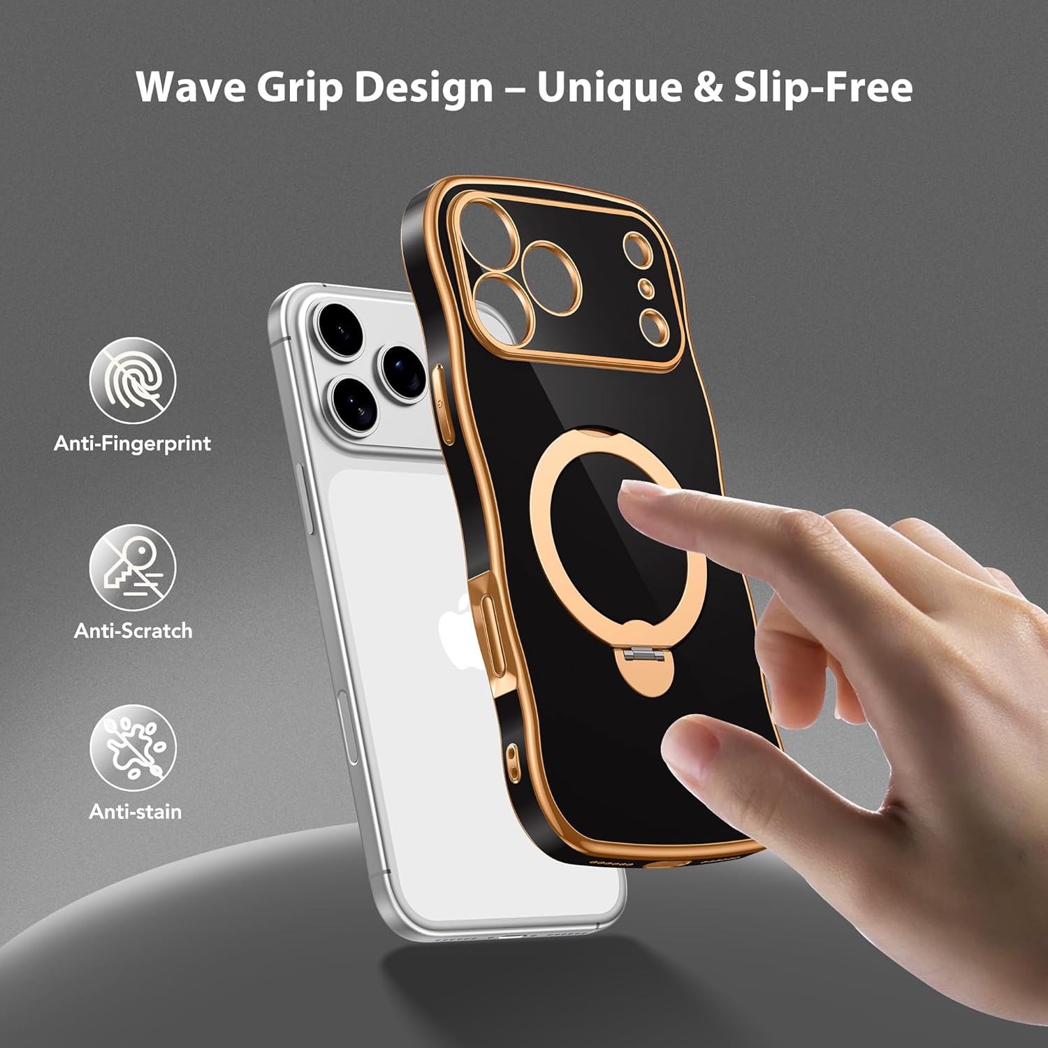 GolbinBox Magnetic for iPhone 17 Pro Case with 360° Spin Stand