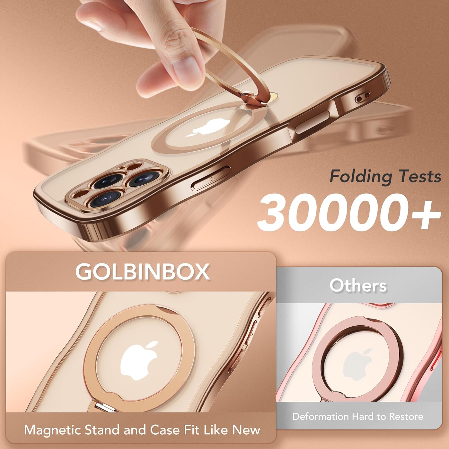 iPhone 16 Pro Case with 360° Spin Magnetic Stand Ring